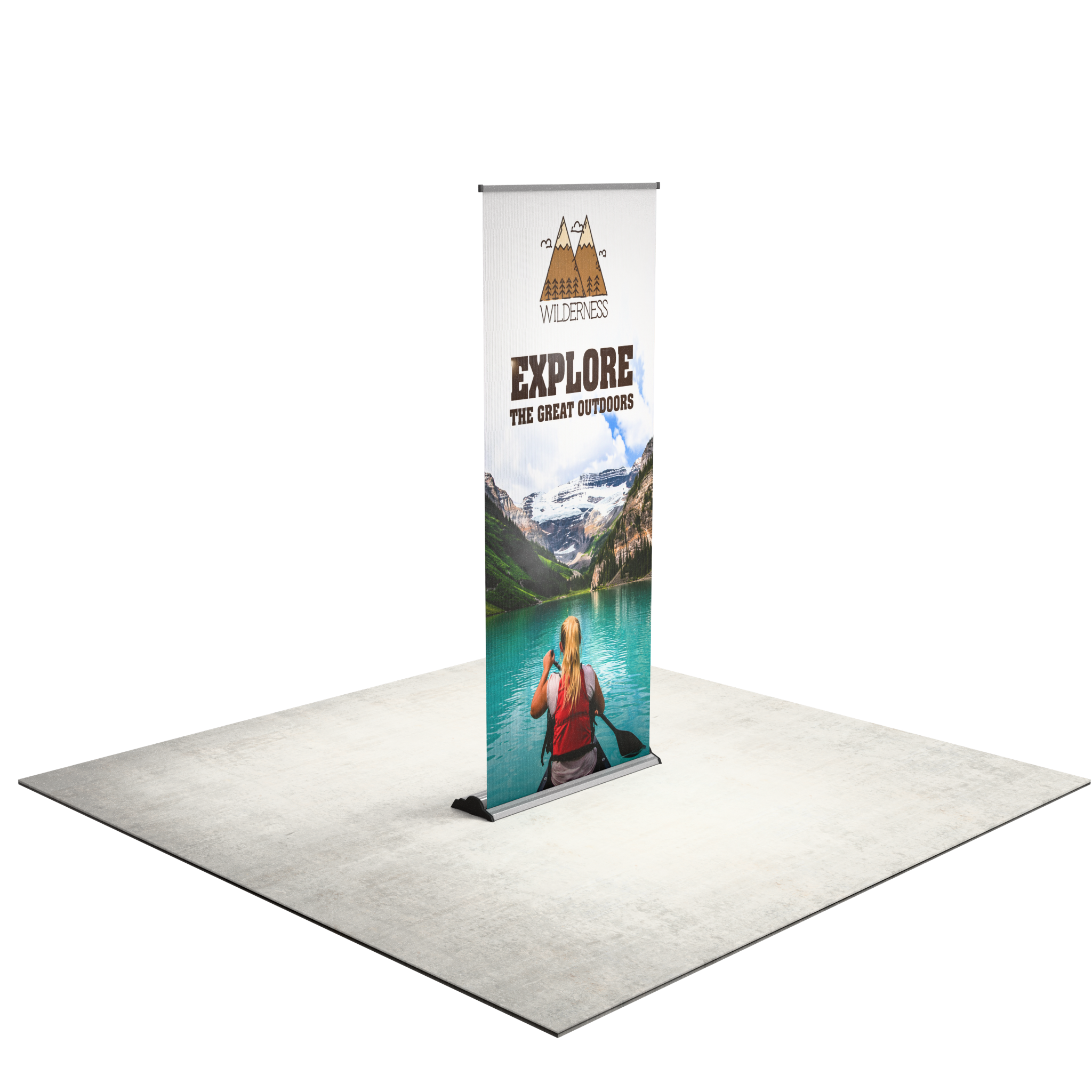 36" Vinyl Silver Step Premium Retractable Banner Stand