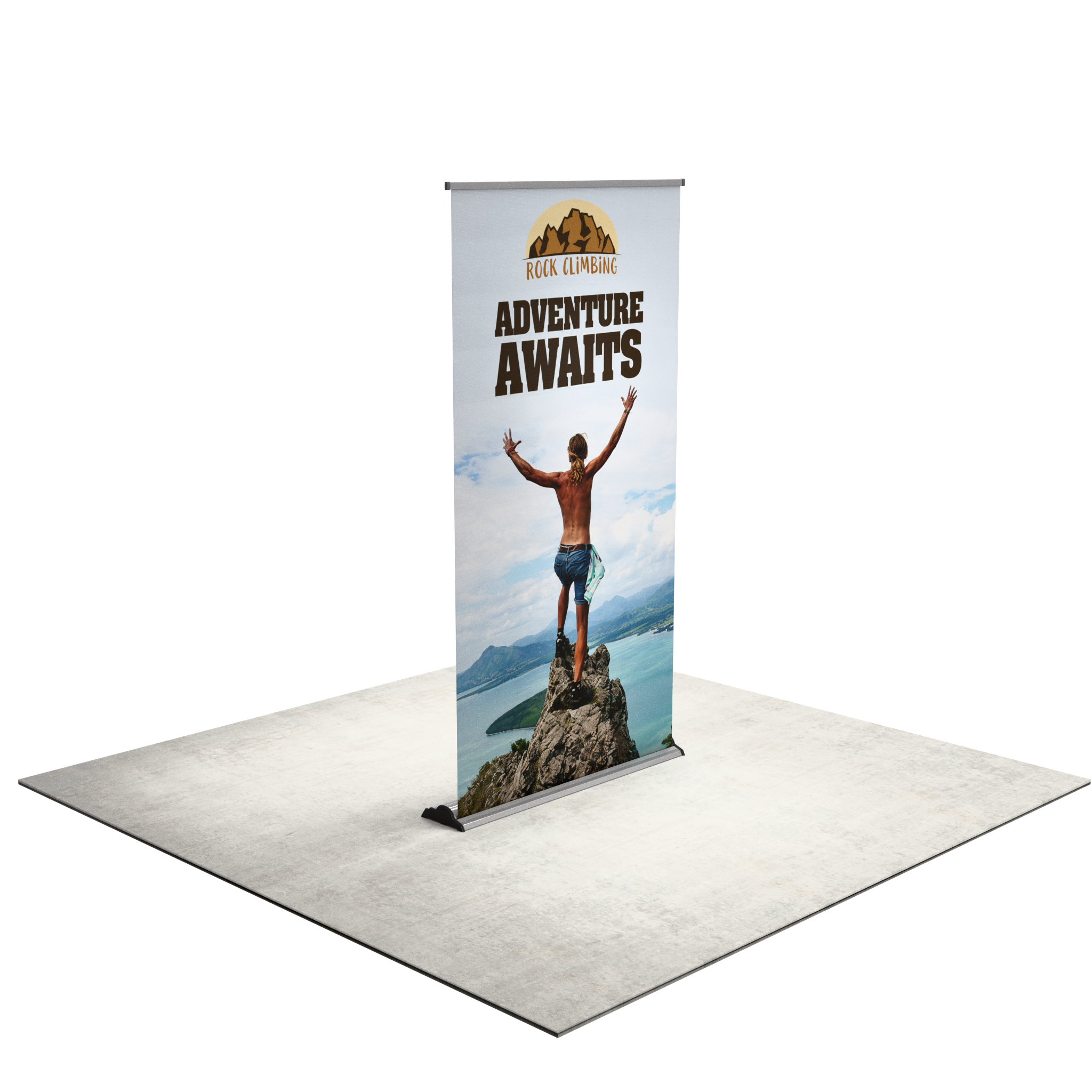 48" Fabric Silver Step Premium Retractable Banner Stand