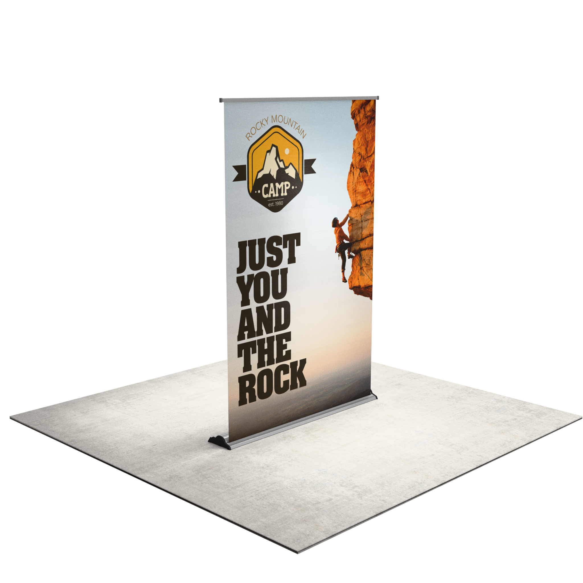 60" Fabric Silver Step Premium Retractable Banner Stand