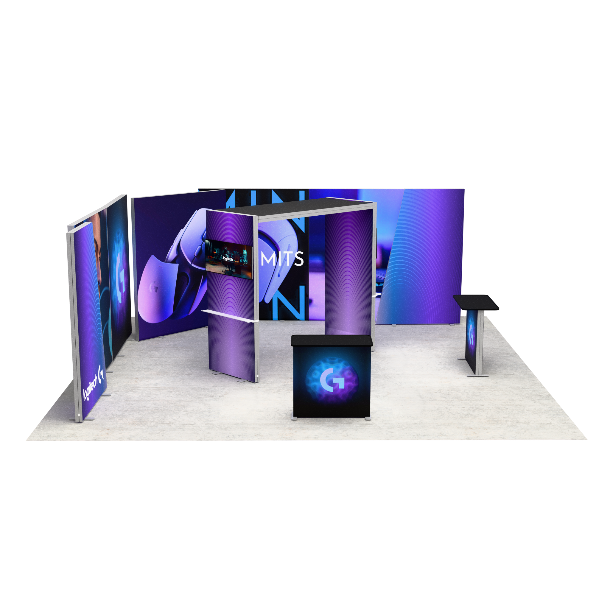 20ft Firefly Pavilion Lightbox Double-Sided Backlit Display with 2 Counters