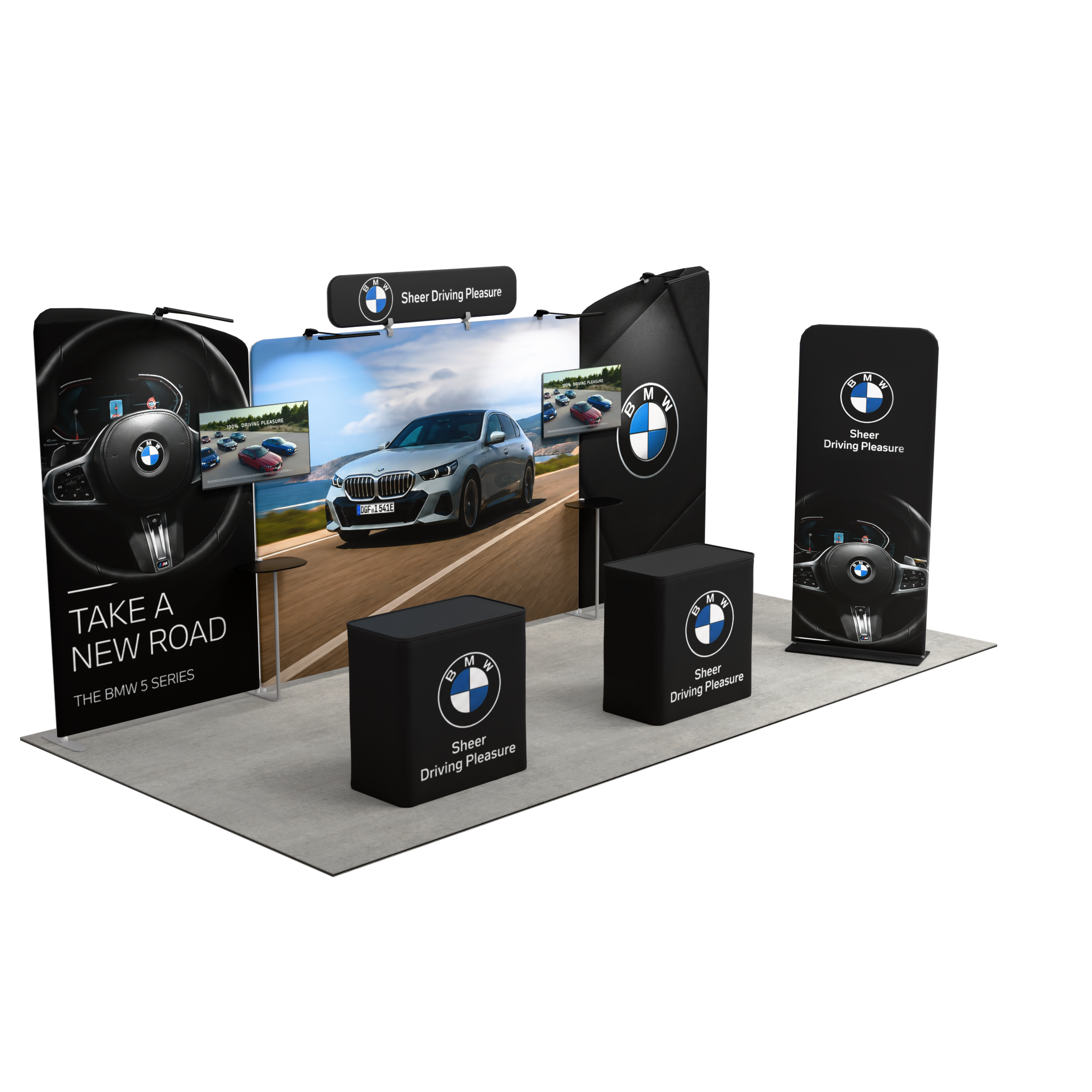 20ft QuickZip Executive, Lightbox Banner Stand