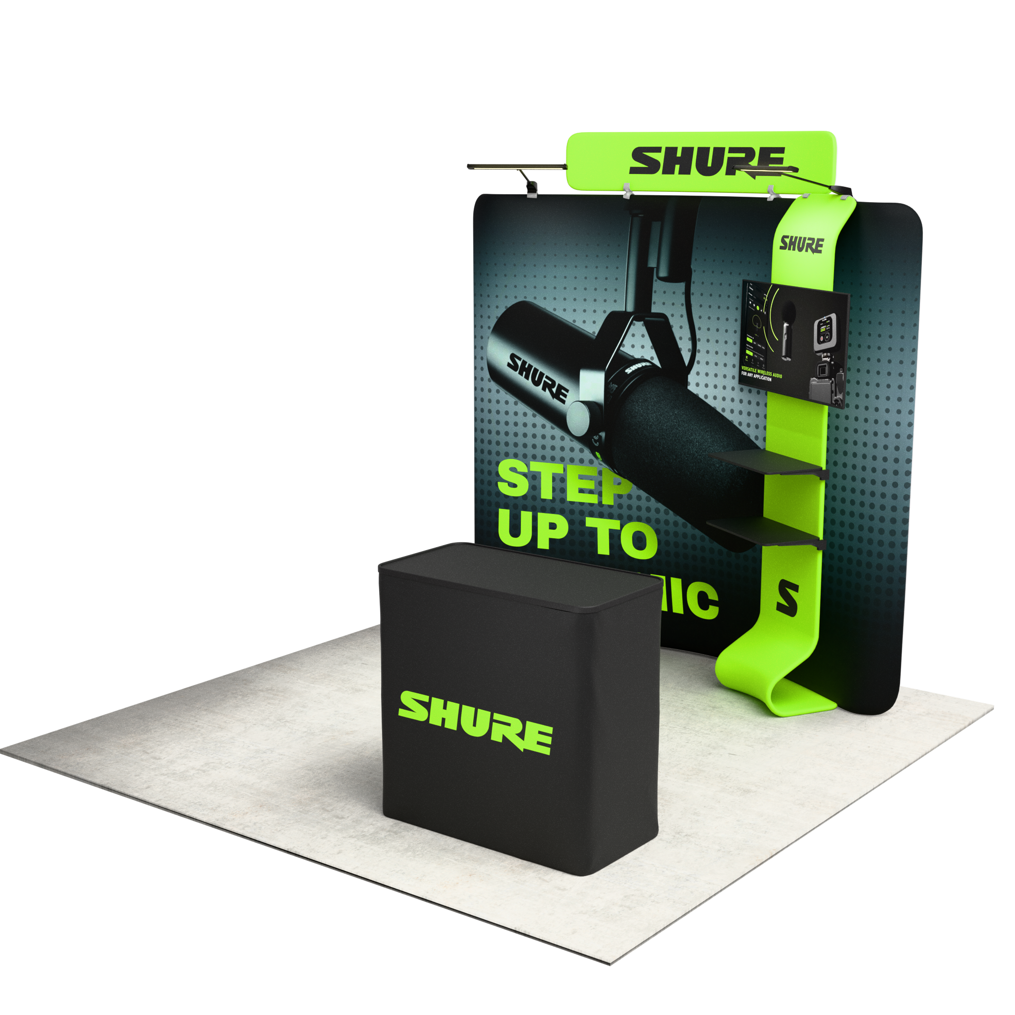 8ft QuickZip™ MAX Curved Double-Sided Trade Show Display