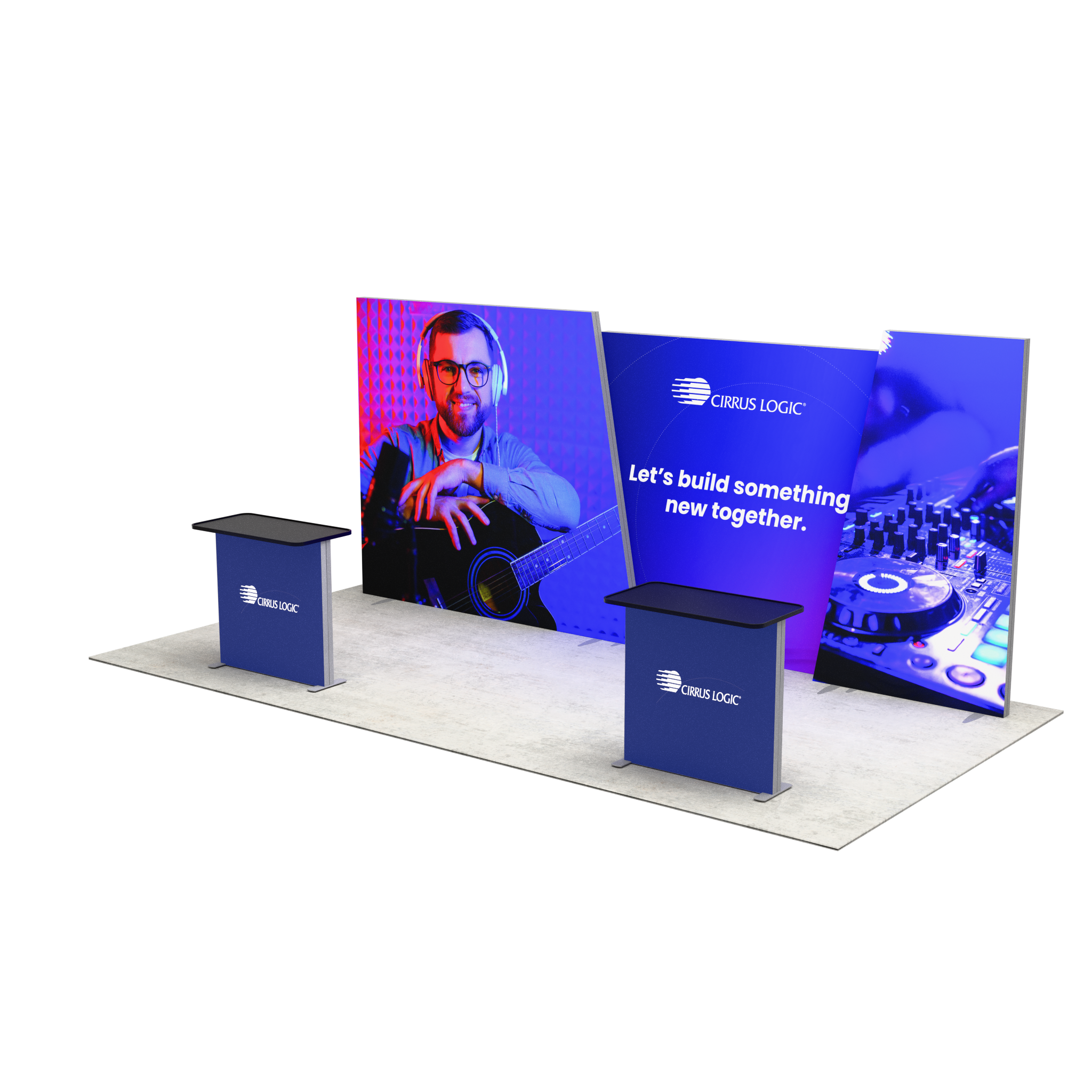 20ft Angled Firefly Lightbox Double-Sided Backlit Display with 2 Counters