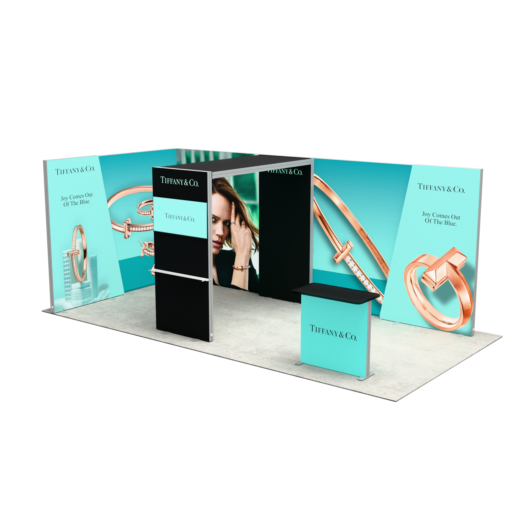 20ft Firefly Corner Lightbox Single-Sided Backlit Display with 1 Counter
