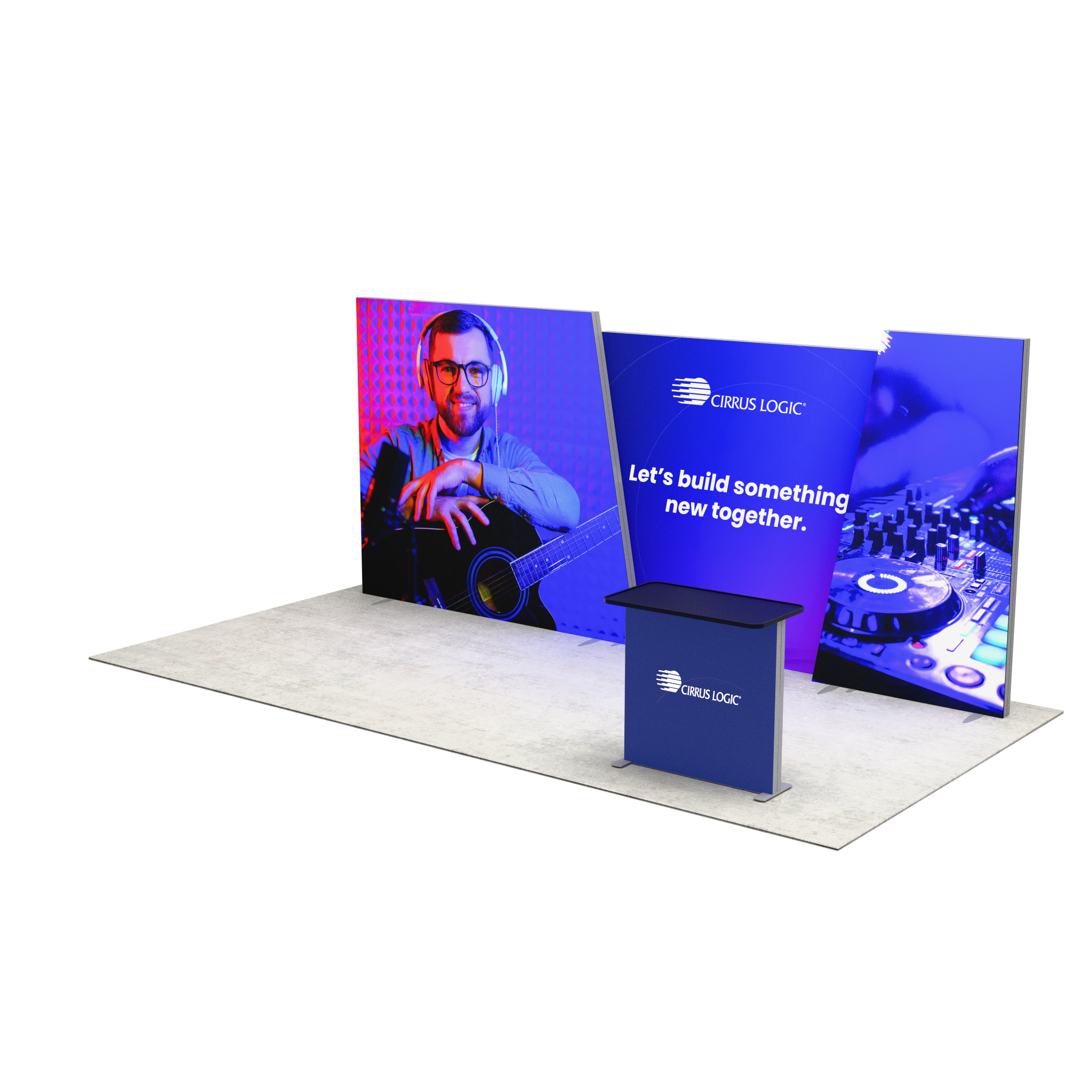 20ft Angled Firefly Lightbox Single-Sided Backlit Display with 1 Counter