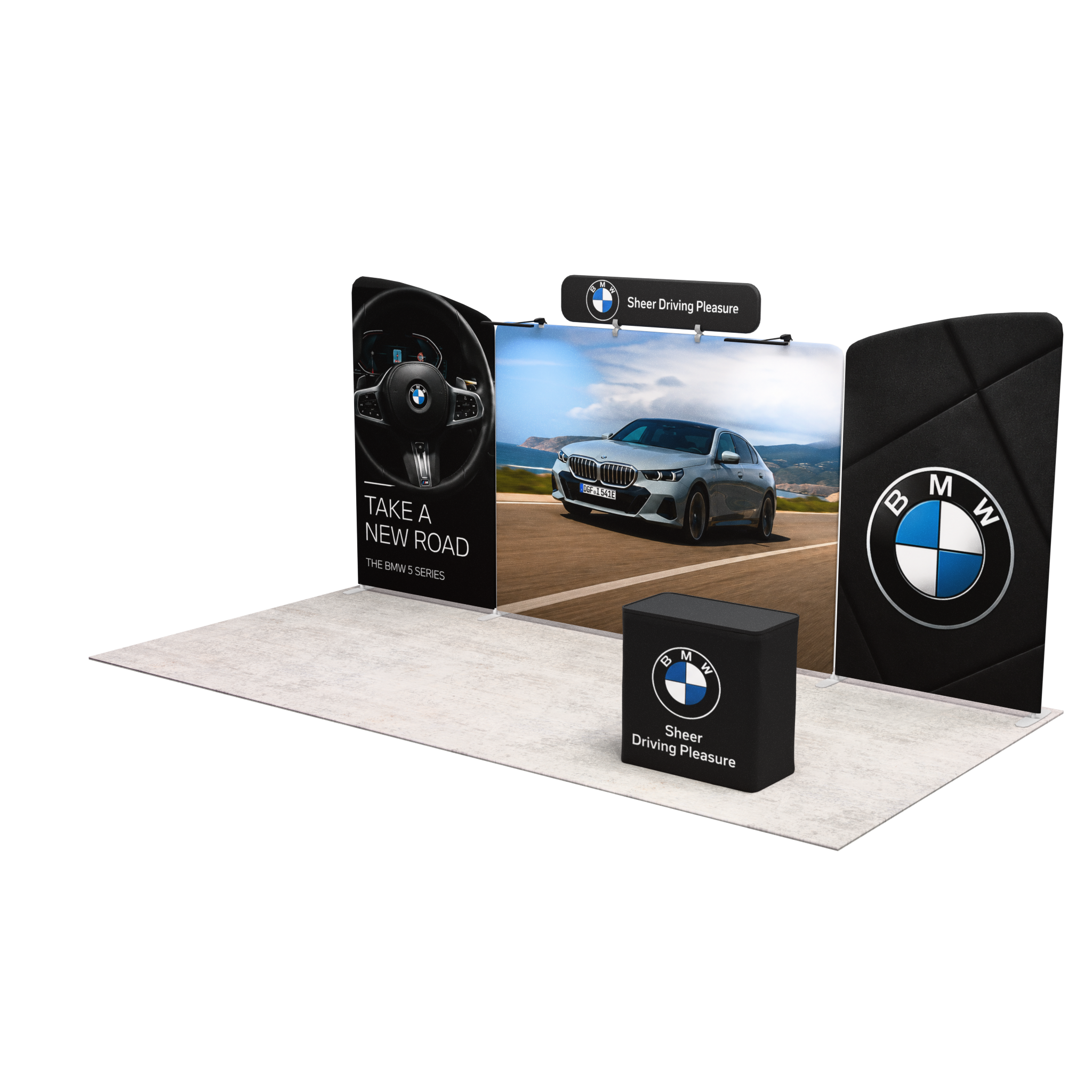 20ft QuickZip™ - Executive Single-Sided Trade Show Display