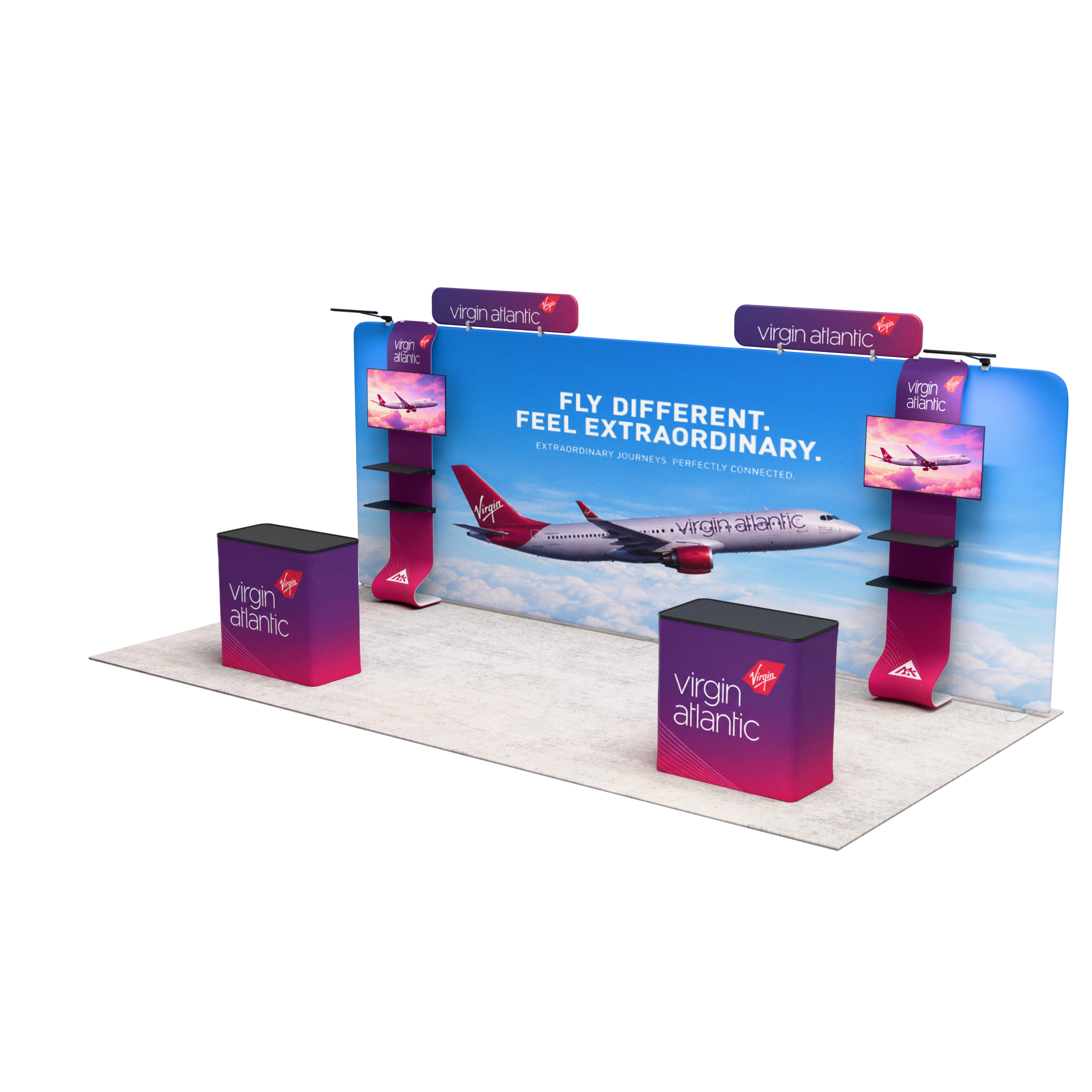 20ft QuickZip™ - Mega Max Single-Sided Trade Show Display