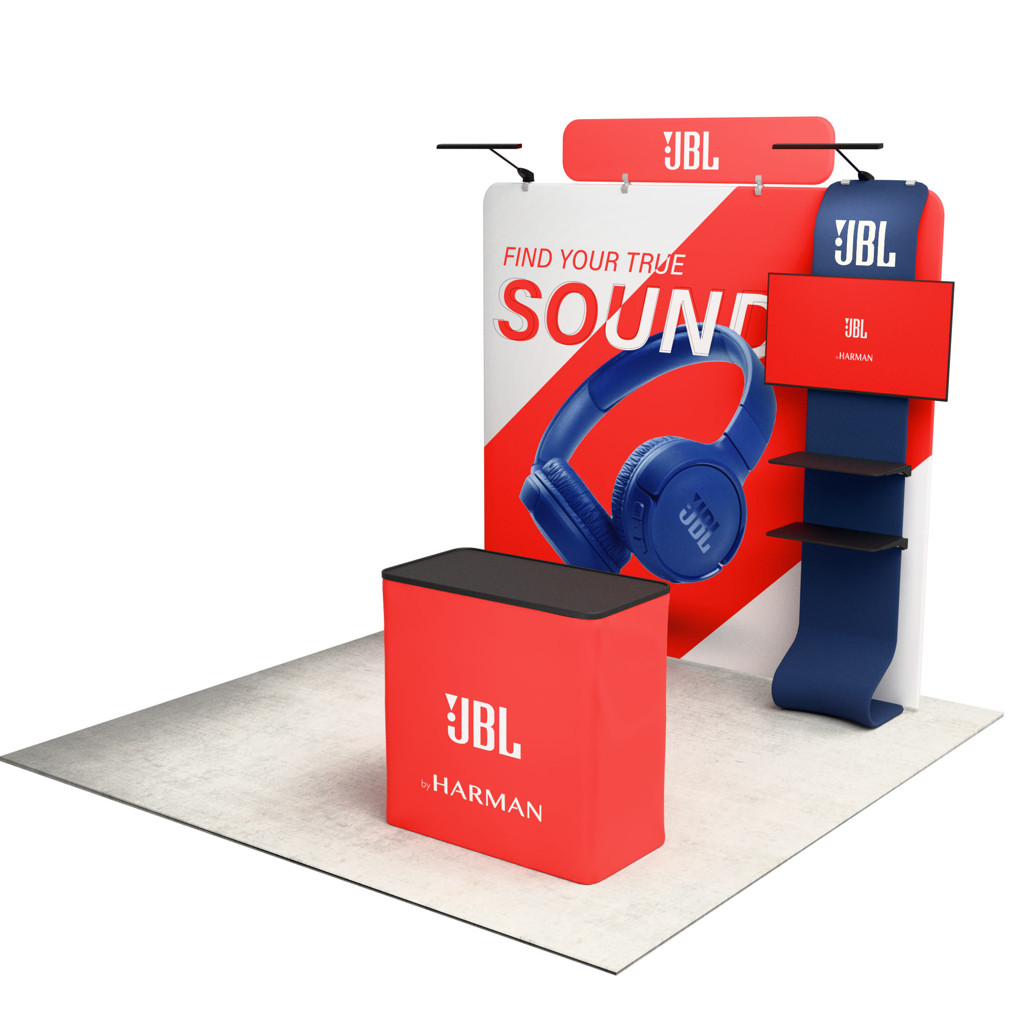 8ft QuickZip™ MAX Straight Double-Sided Trade Show Display