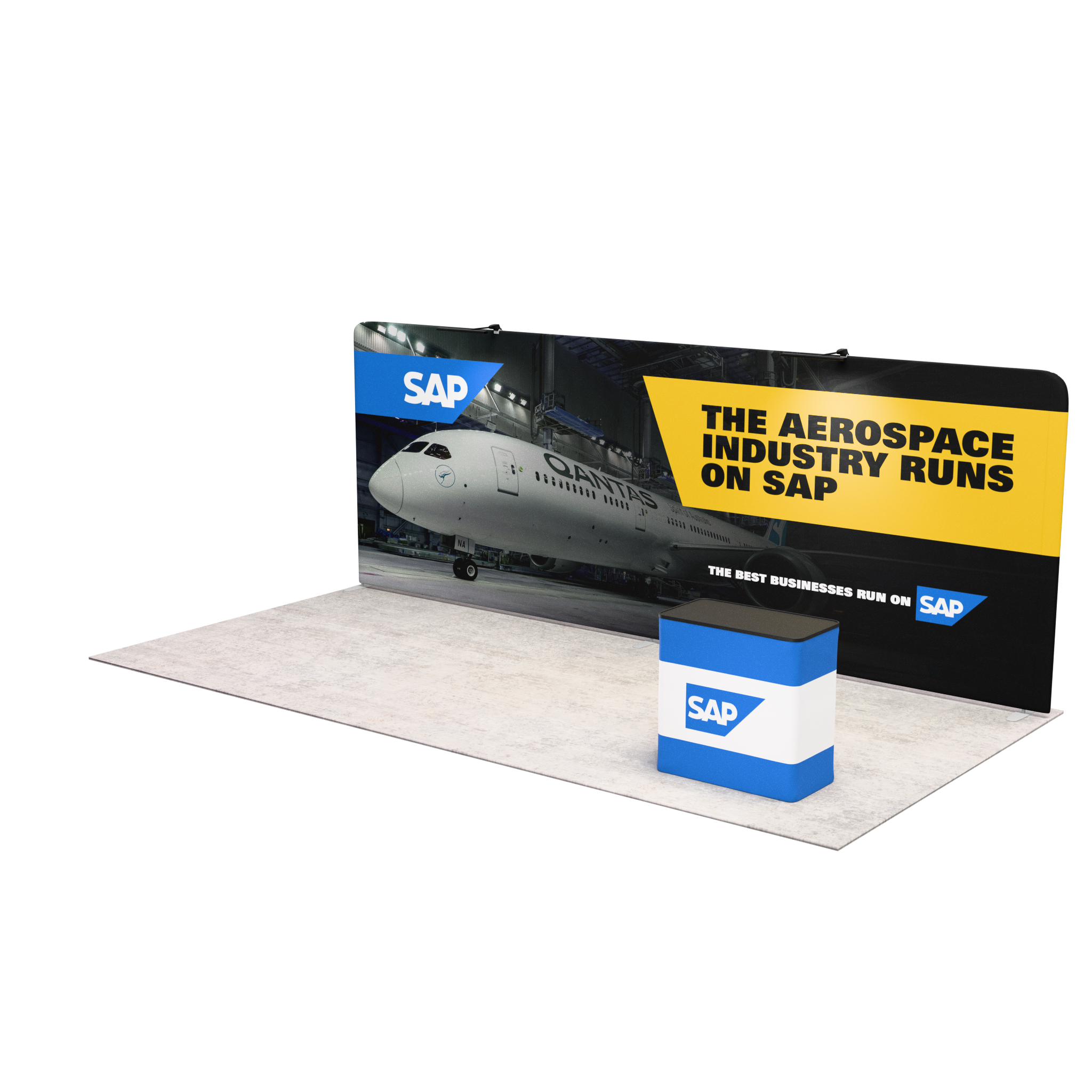 20ft QuickZip™ - Straight Double-Sided Trade Show Display