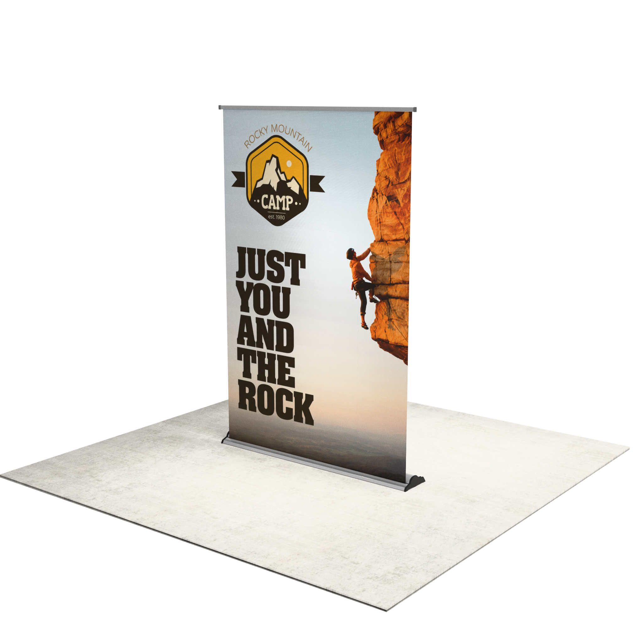 60" Fabric Silver Step Premium Retractable Banner Stand