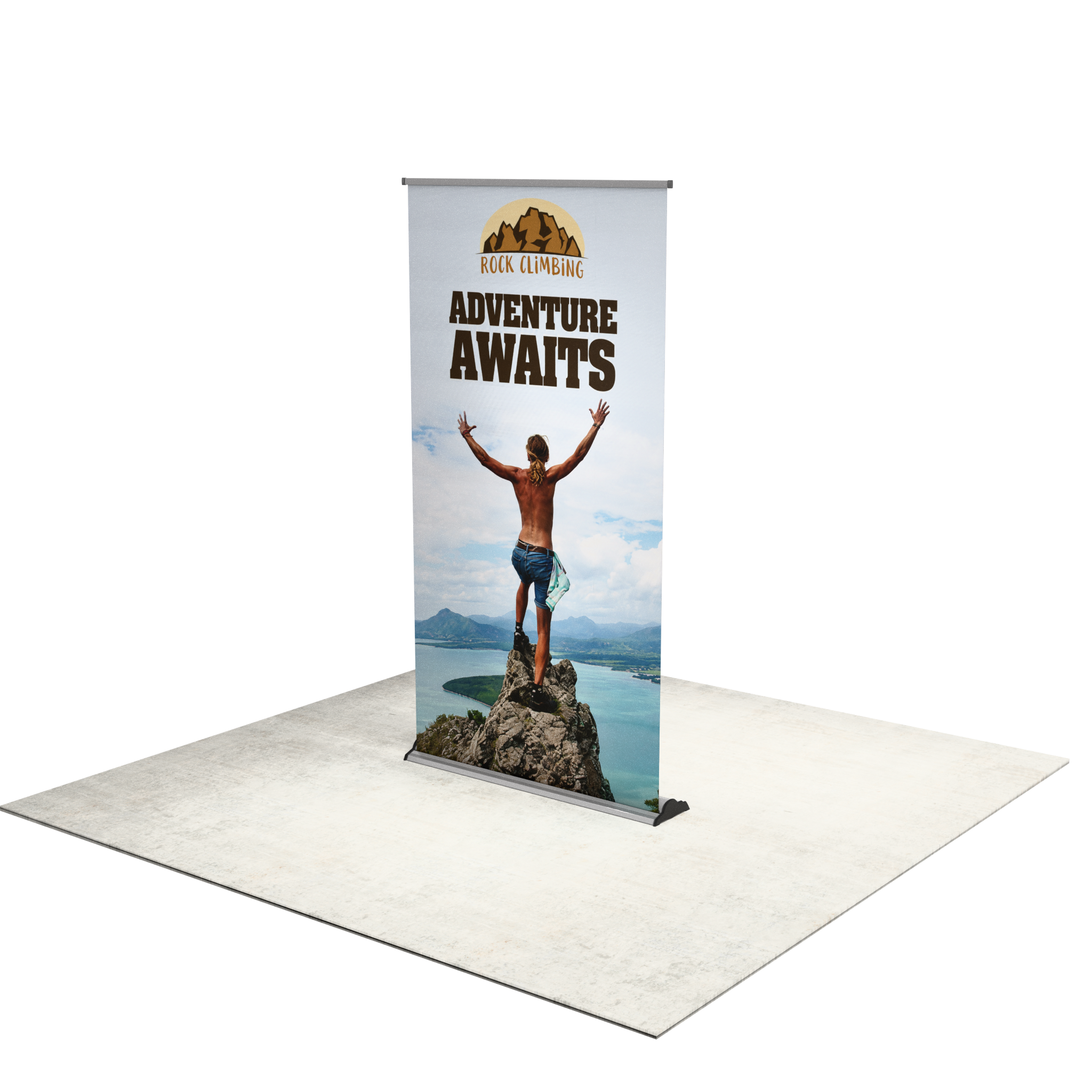 48" Fabric Silver Step Premium Retractable Banner Stand