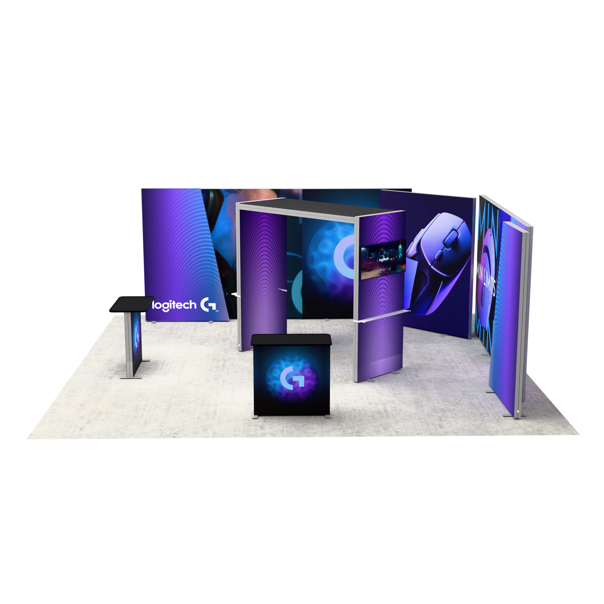 20ft Firefly Pavilion Lightbox Double-Sided Backlit Display with 2 Counters