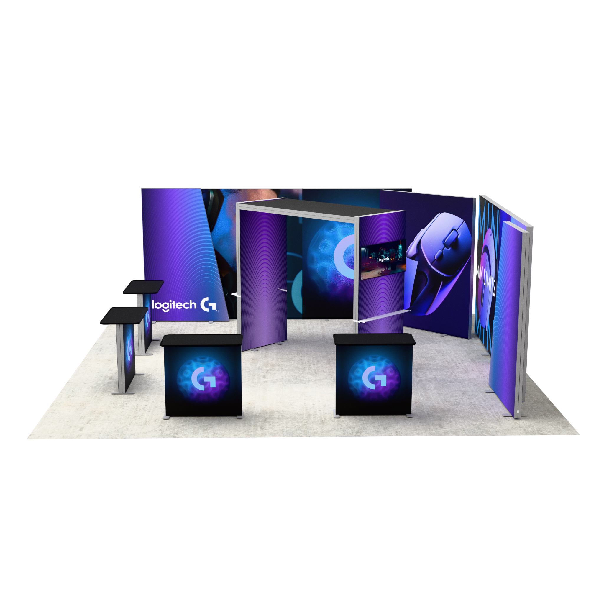 20ft Firefly Pavilion Lightbox Single-Sided Backlit Display with 4 Counters