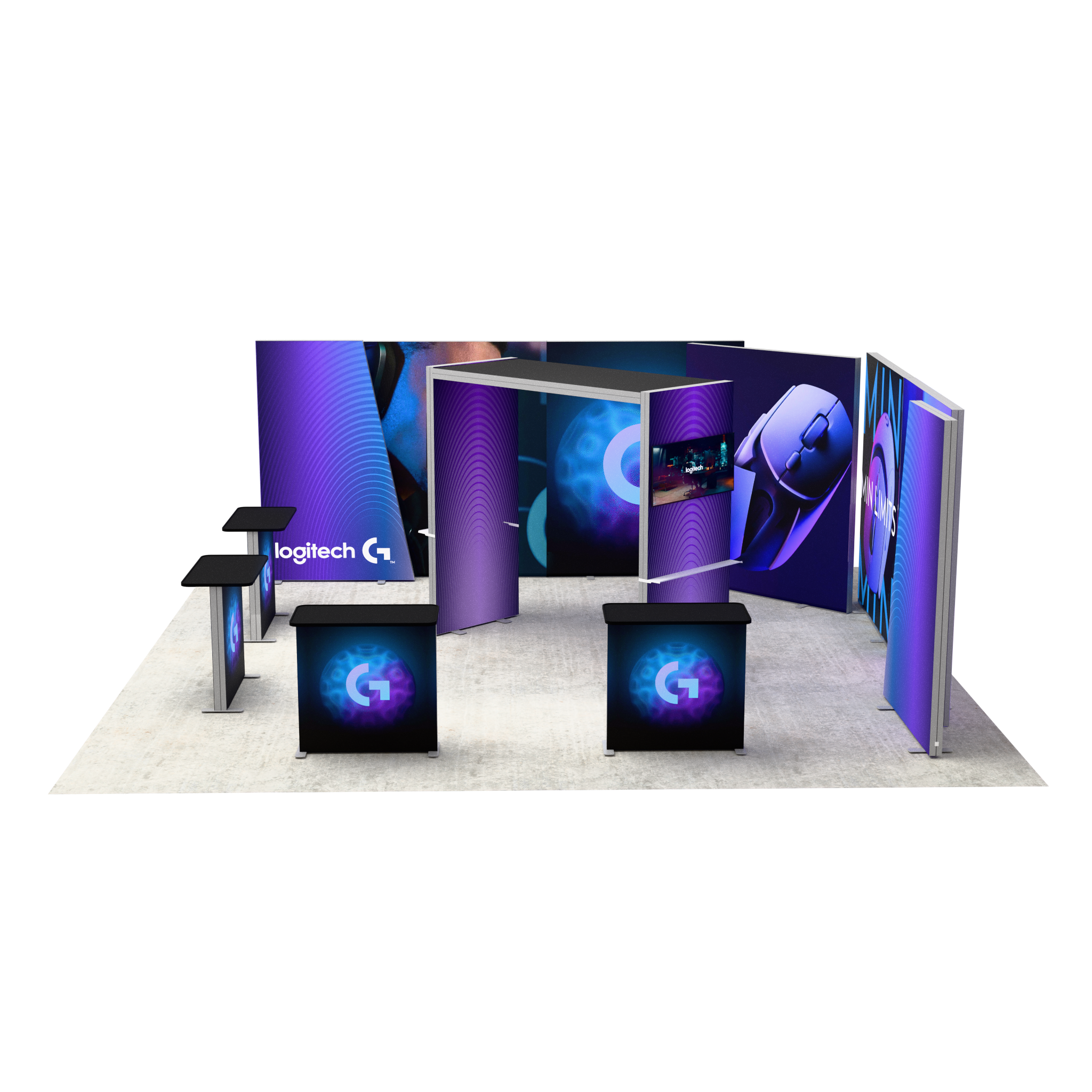 20ft Firefly Pavilion Lightbox Double-Sided Backlit Display with 4 Counters