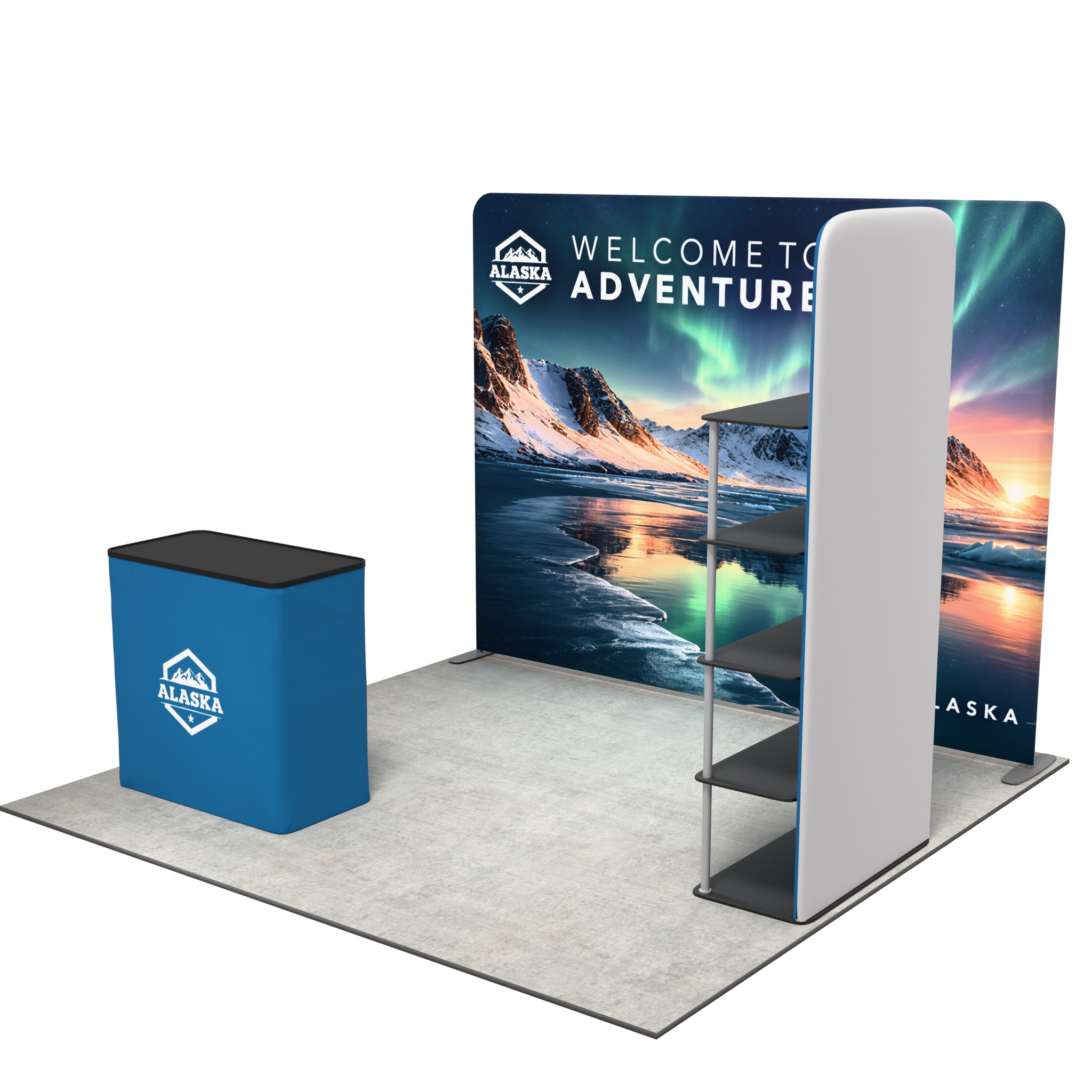 10ft QuickZip Lightbox, Podium, Showtime
