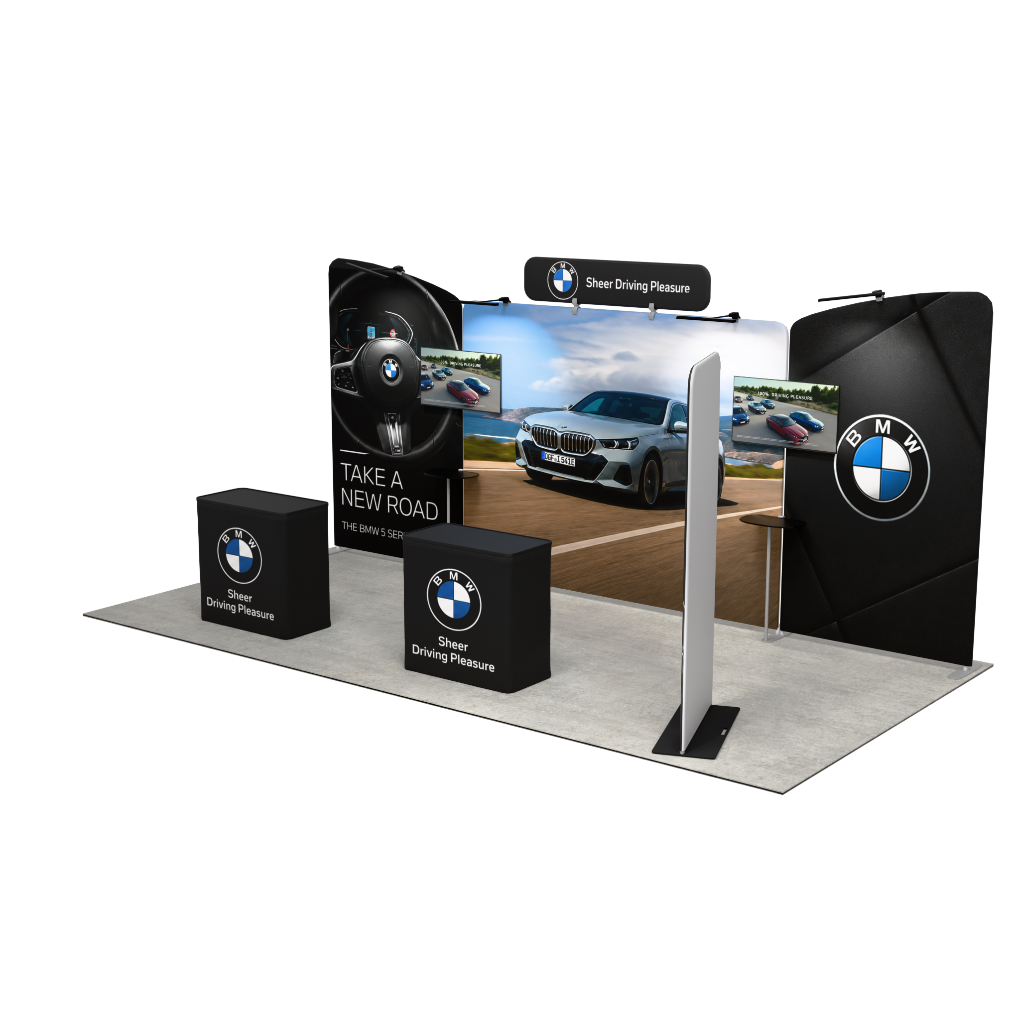 20ft QuickZip Executive, Lightbox Banner Stand
