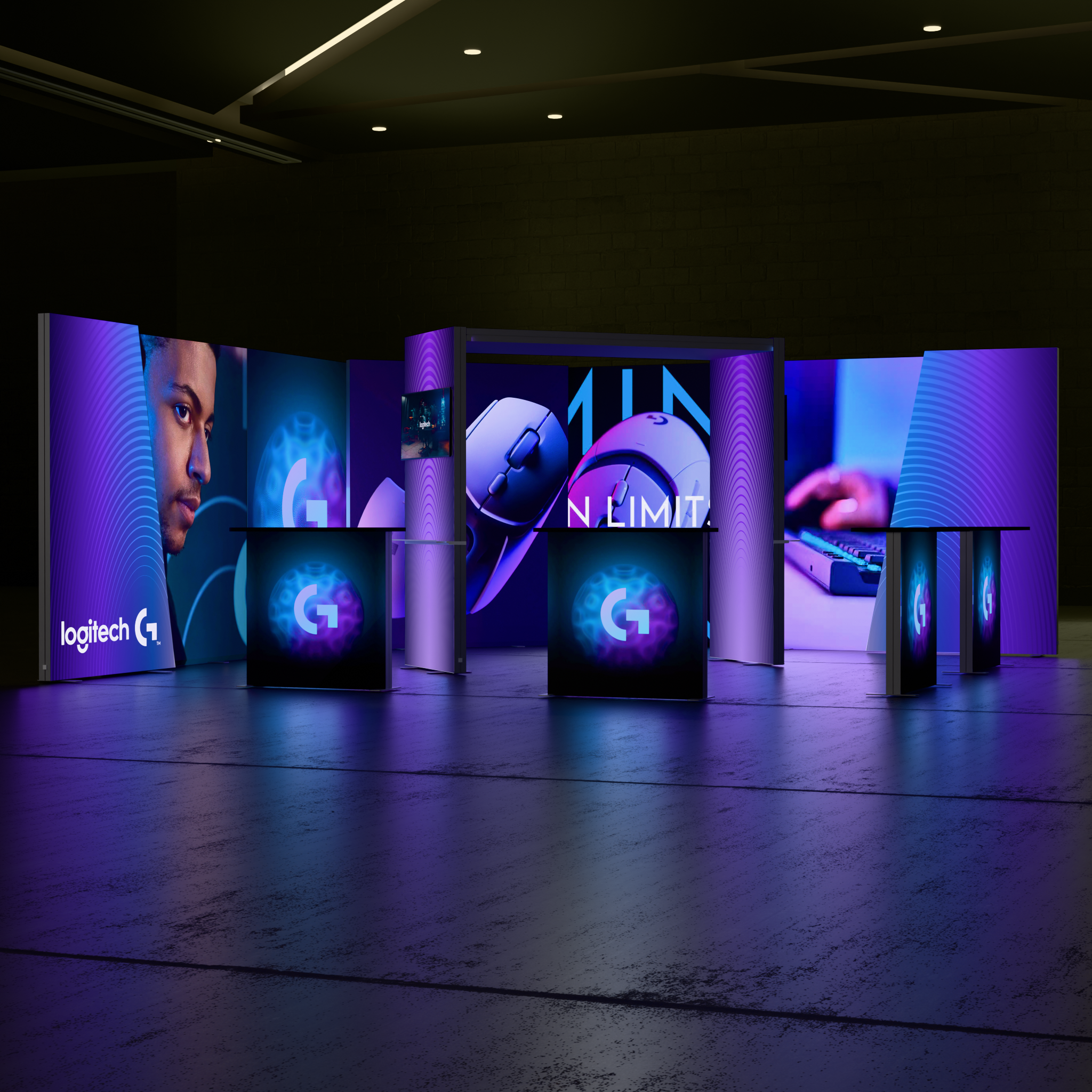 20ft Firefly Pavilion Lightbox Double-Sided Backlit Display with 4 Counters