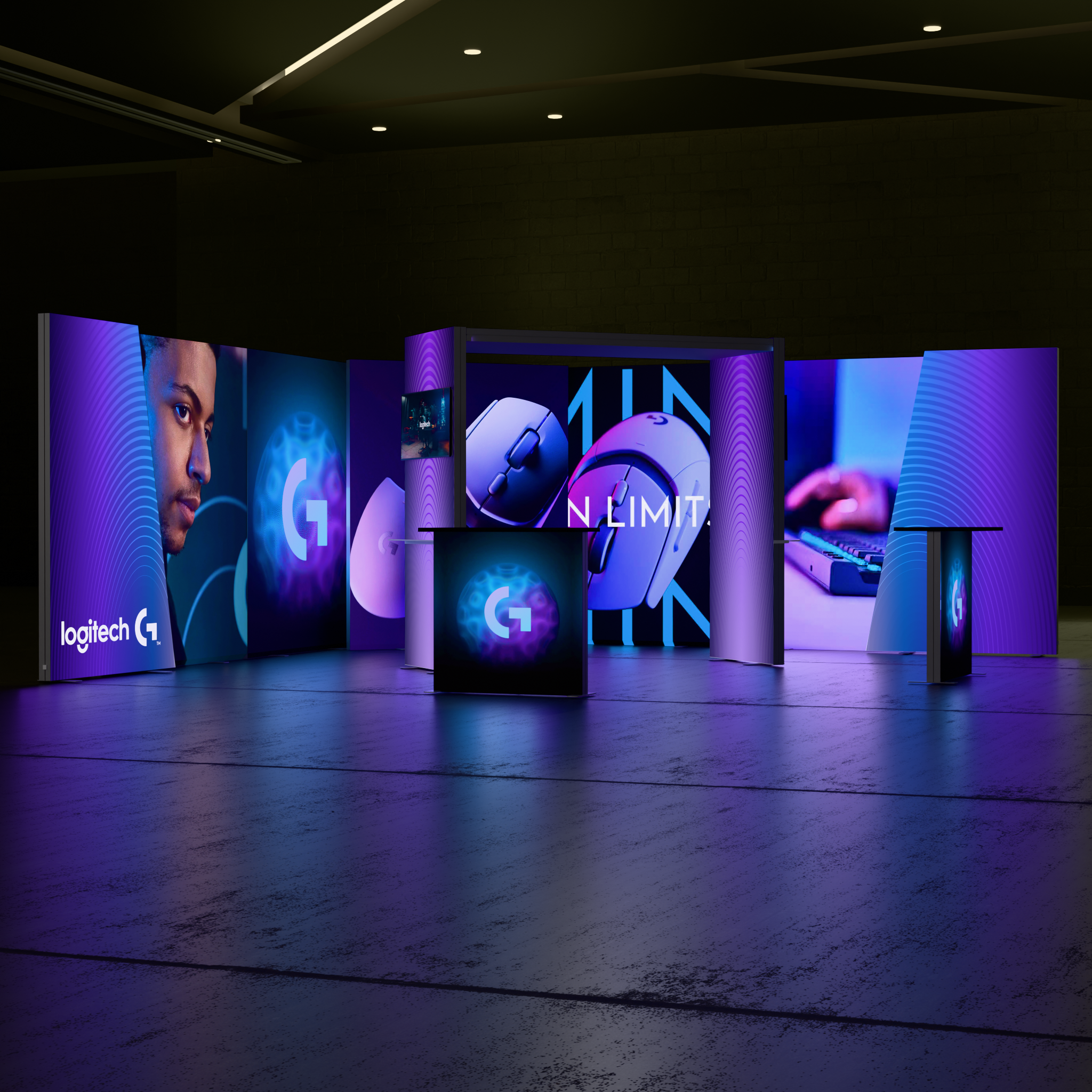 20ft Firefly Pavilion Lightbox Single-Sided Backlit Display with 2 Counters