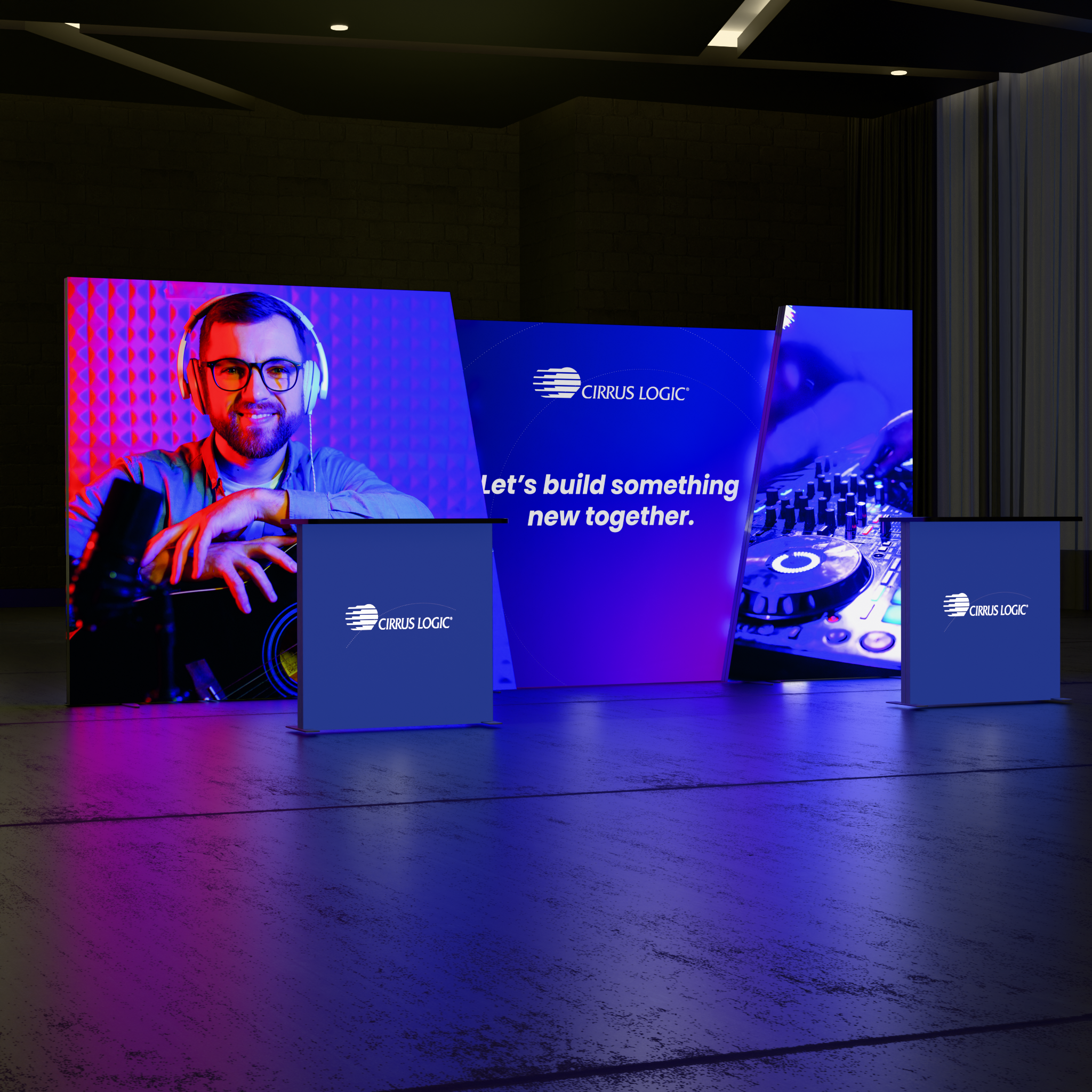 20ft Angled Firefly Lightbox Single-Sided Backlit Display with 2 Counters