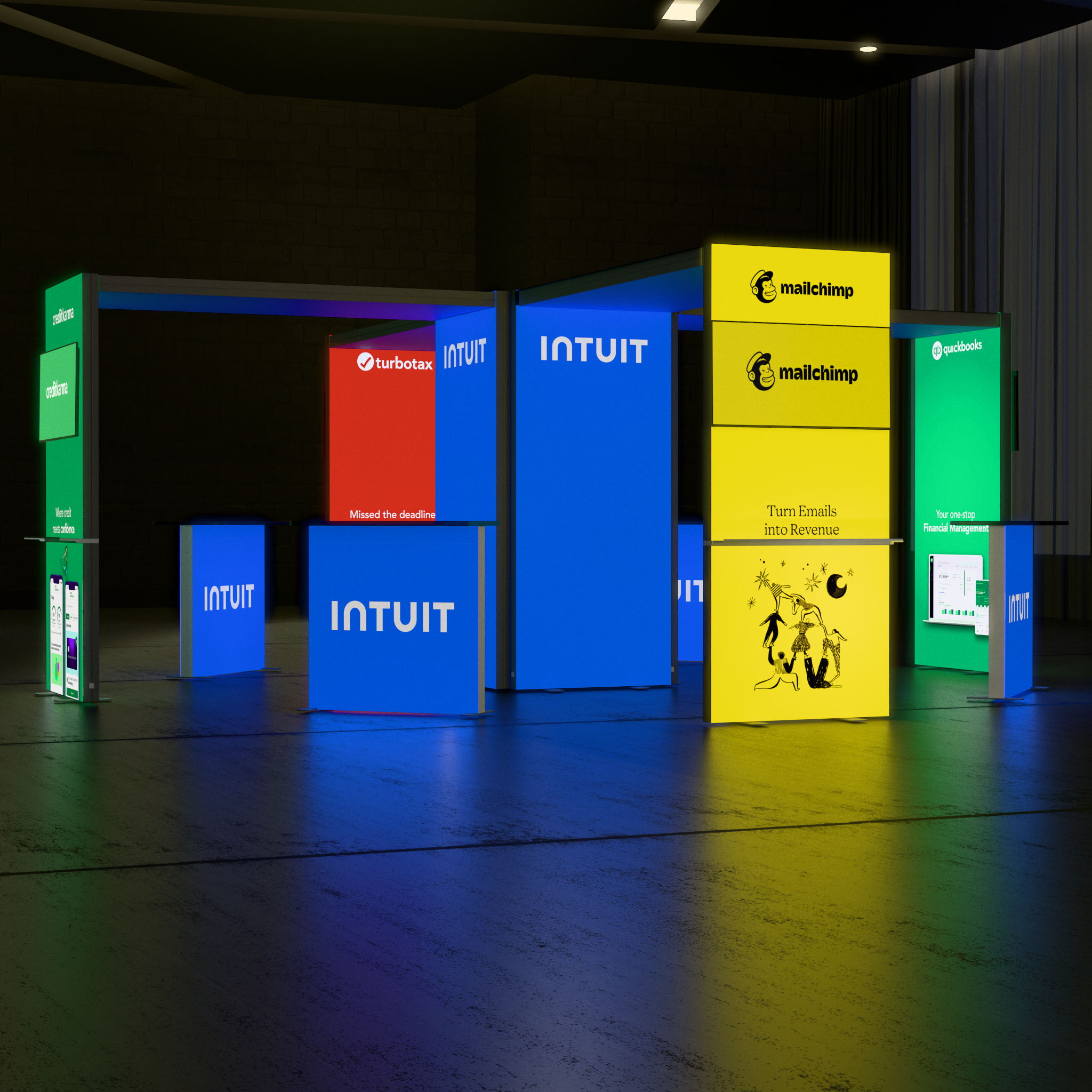 20ft Firefly Quartet Lightbox Single-Sided Backlit Display with 4 Counters