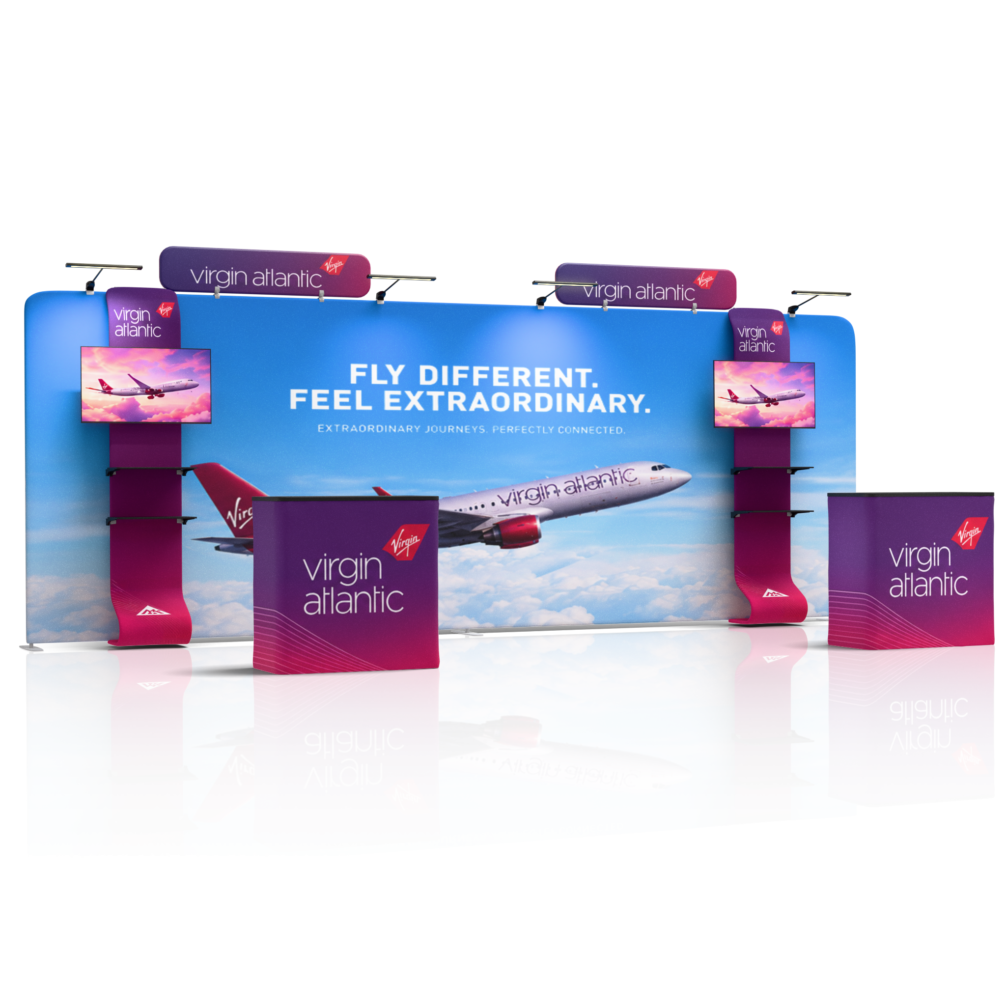 20ft QuickZip™ - Mega Max Double-Sided Display with 4 Lights