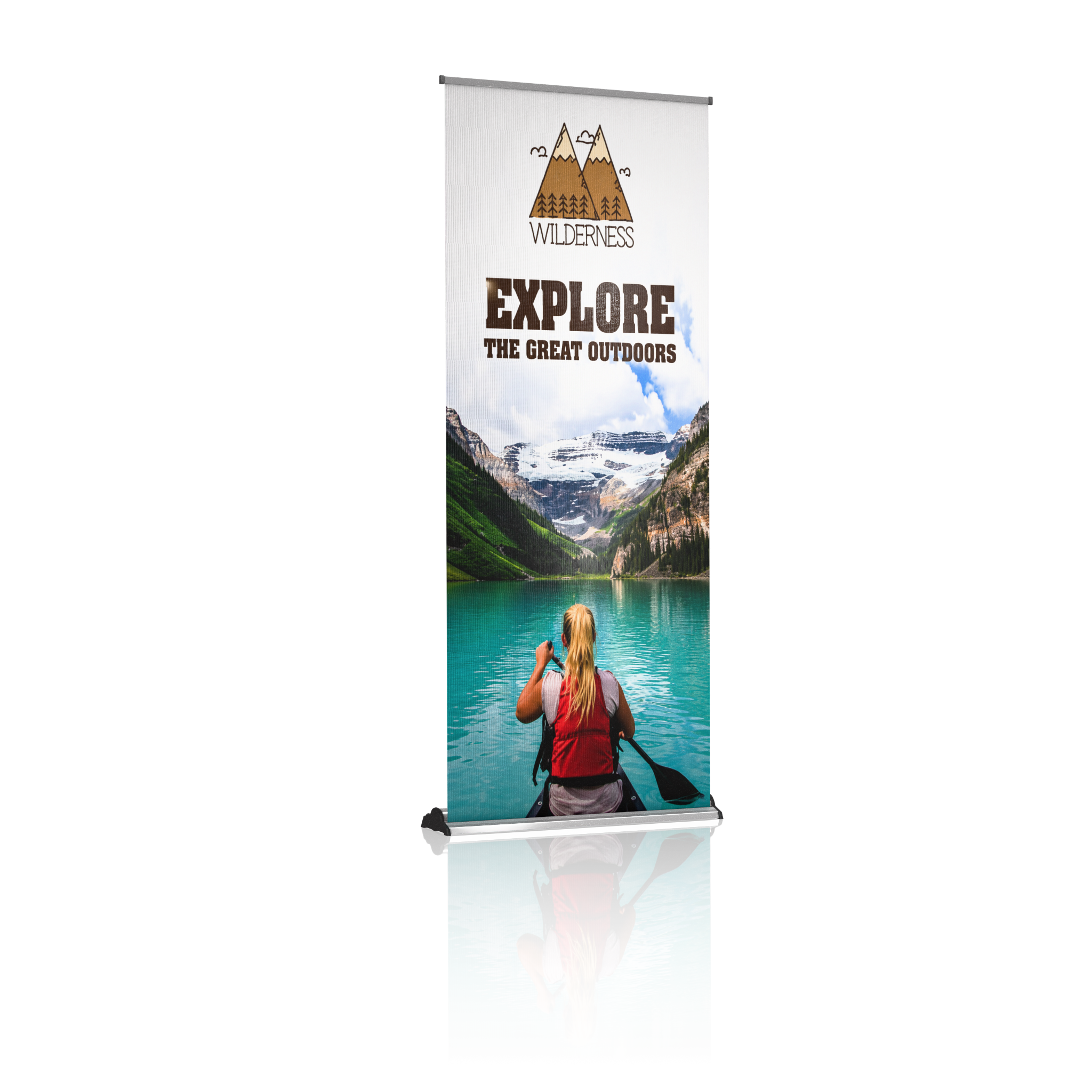 36" Vinyl Silver Step Premium Retractable Banner Stand