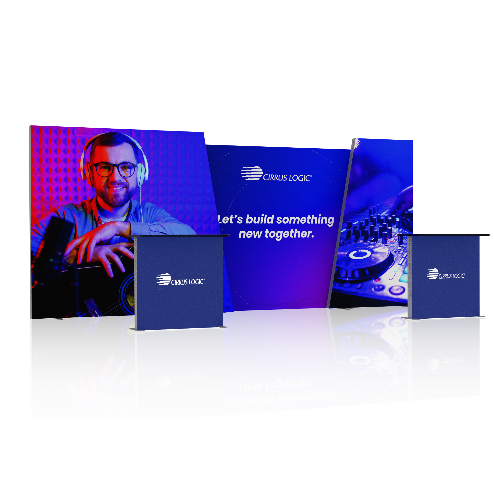 20ft Angled Firefly Lightbox Double-Sided Backlit Display with 2 Counters