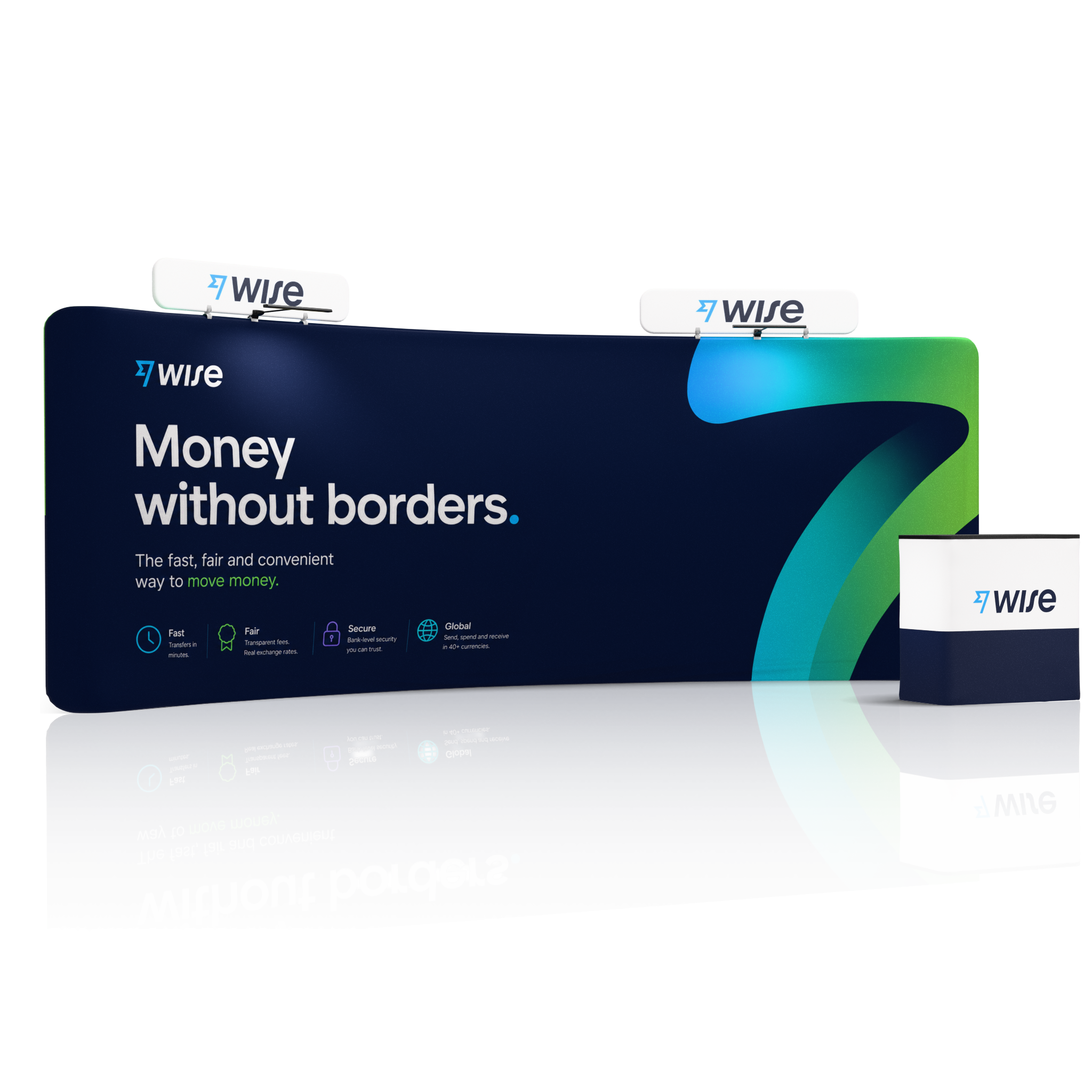 20ft QuickZip™ - Curved Double-Sided Display with 2 Headers