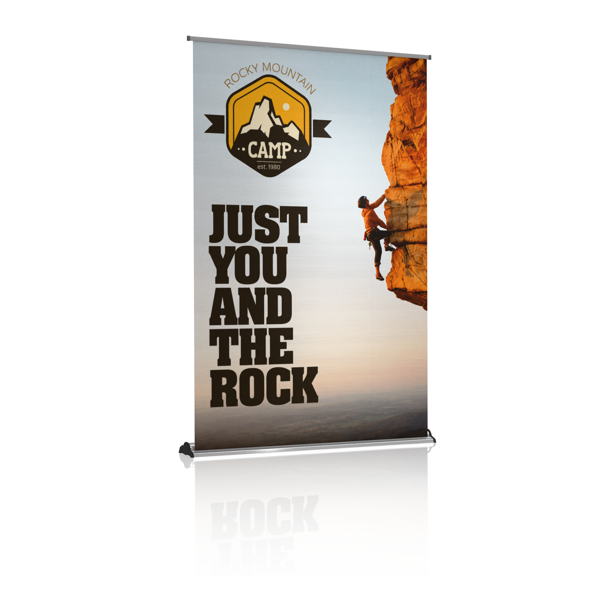 60" Fabric Silver Step Premium Retractable Banner Stand