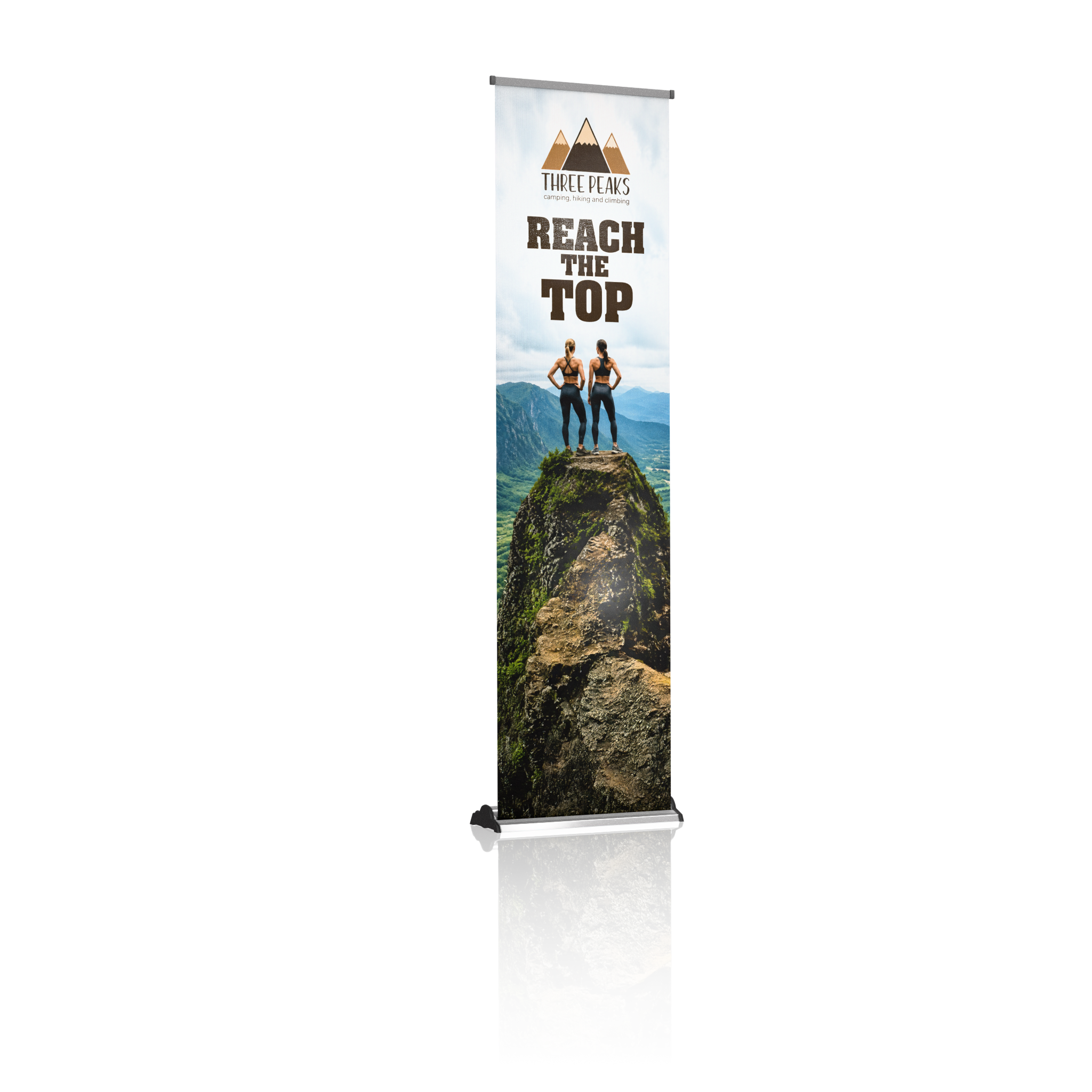 24" Vinyl Silver Step Premium Retractable Banner Stand