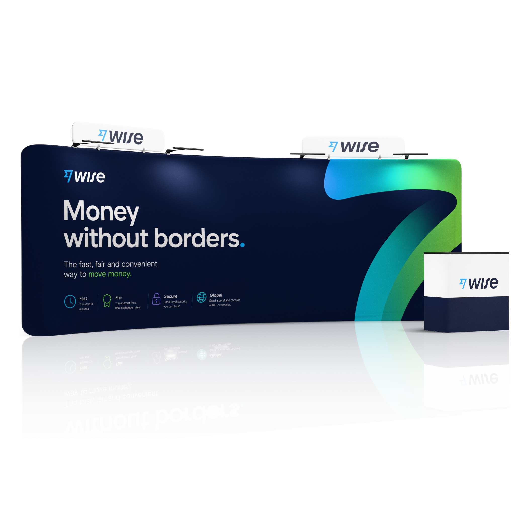20ft QuickZip™ - Curved Single-Sided Display with 4 Lights and 2 Headers