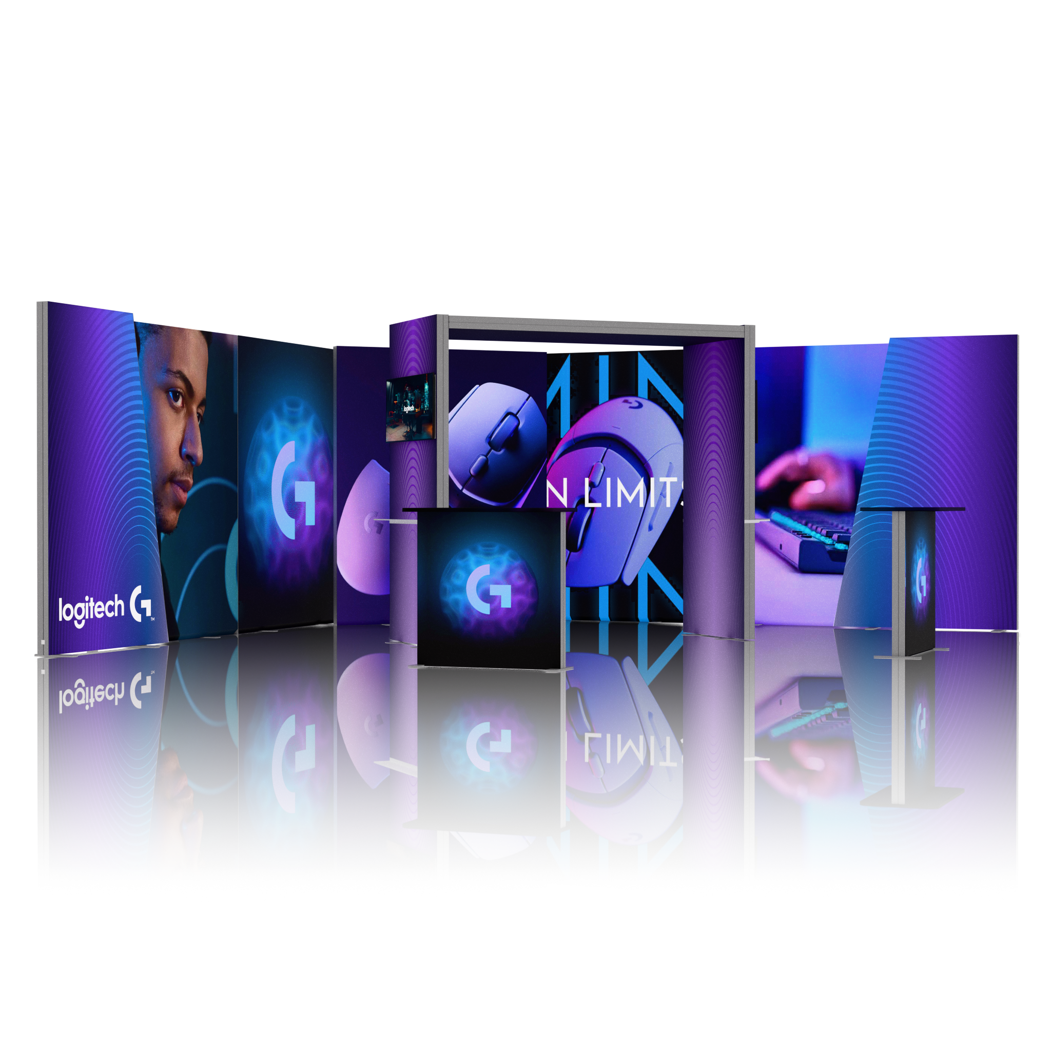 20ft Firefly Pavilion Lightbox Double-Sided Backlit Display with 2 Counters