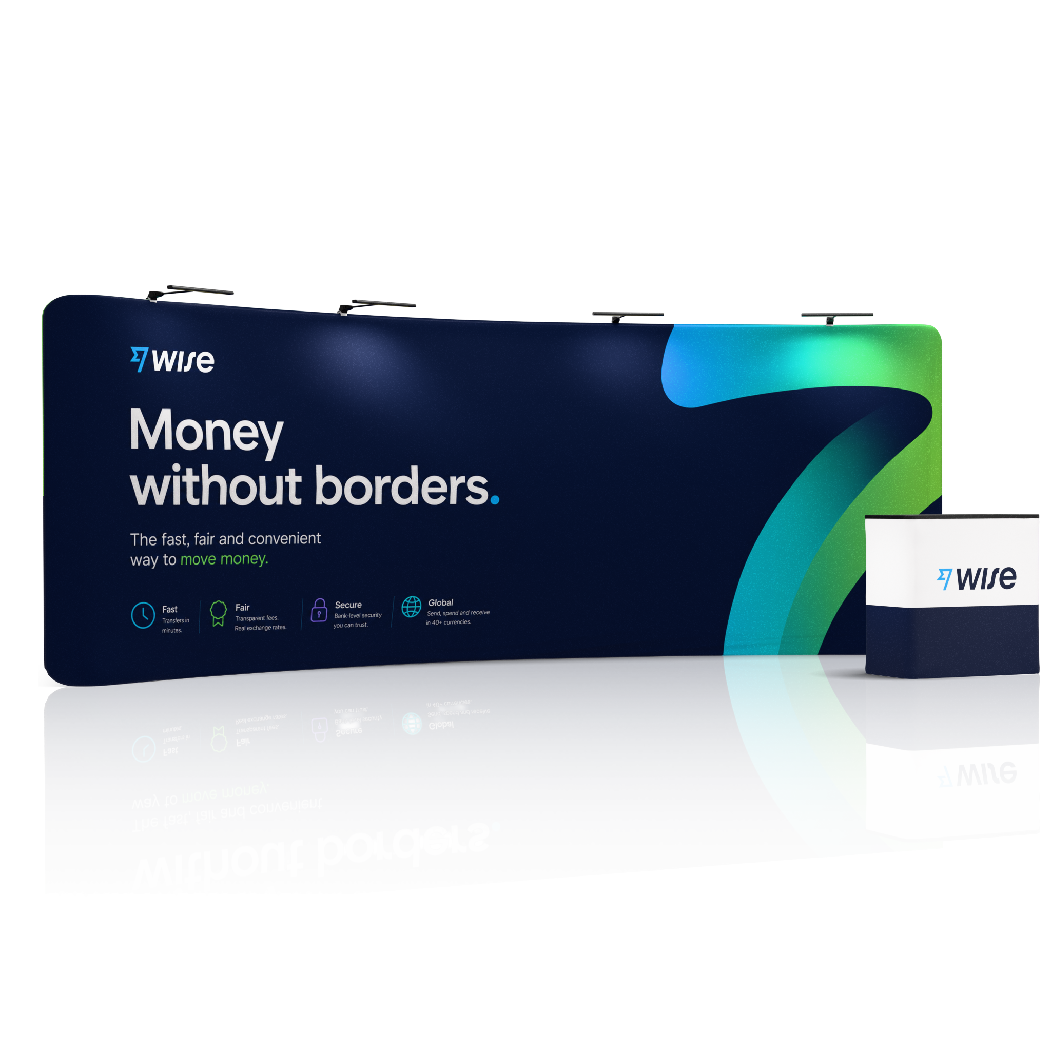 20ft QuickZip™ - Curved Double-Sided Display with 4 Lights