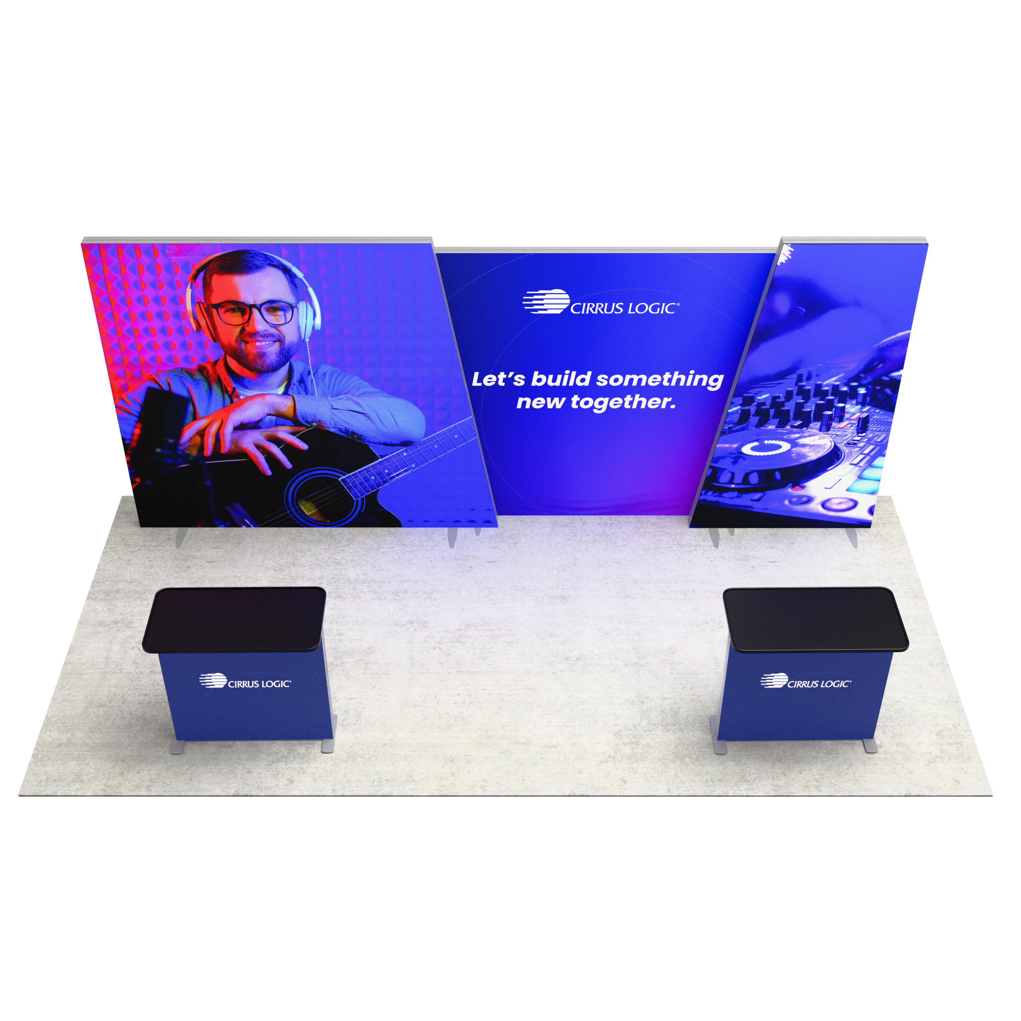 20ft Angled Firefly Lightbox Single-Sided Backlit Display with 2 Counters