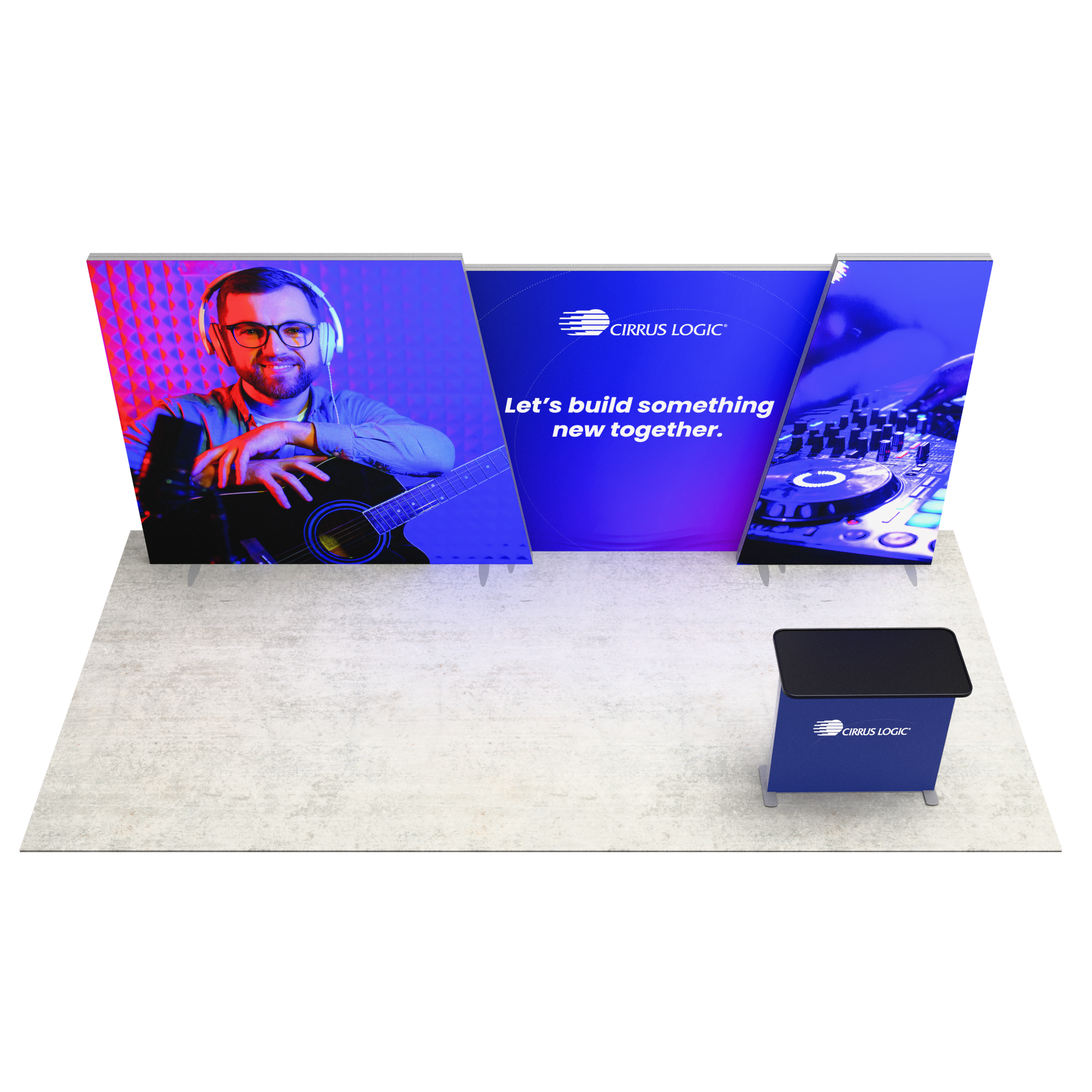 20ft Angled Firefly Lightbox Single-Sided Backlit Display with 1 Counter