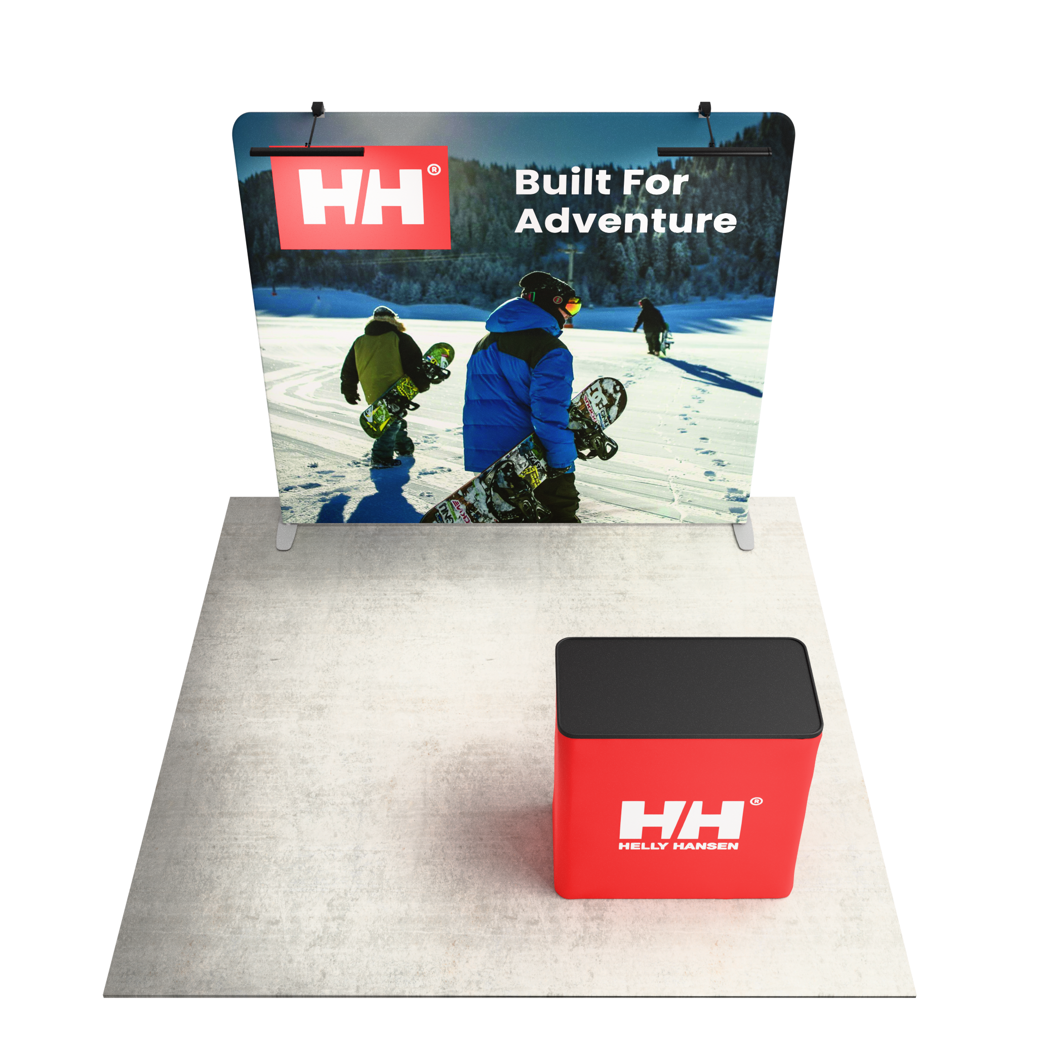 8ft QuickZip™ - Straight Single-Sided Display with Lights and Podium