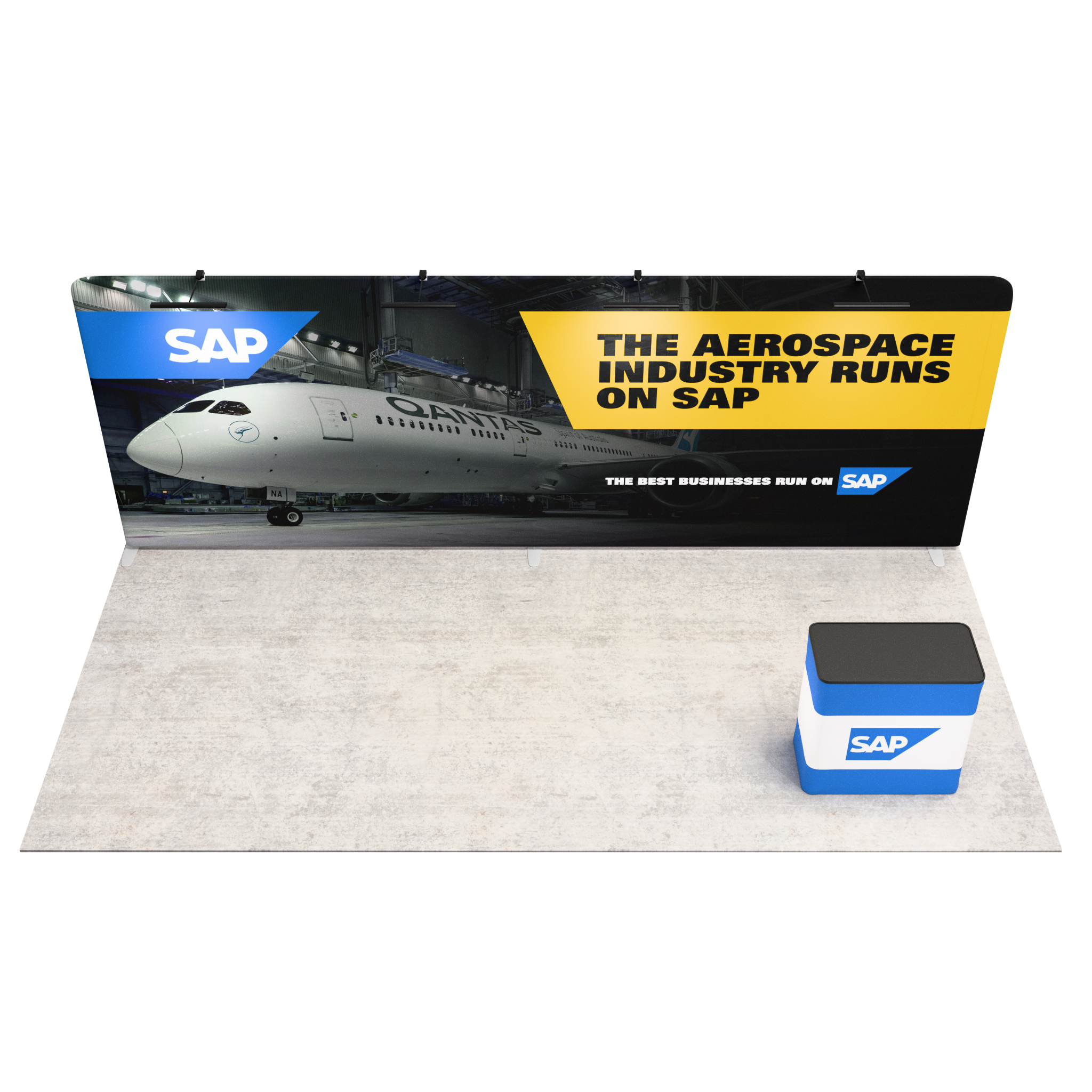 20ft QuickZip™ - Straight Single-Sided Display with 4 Lights