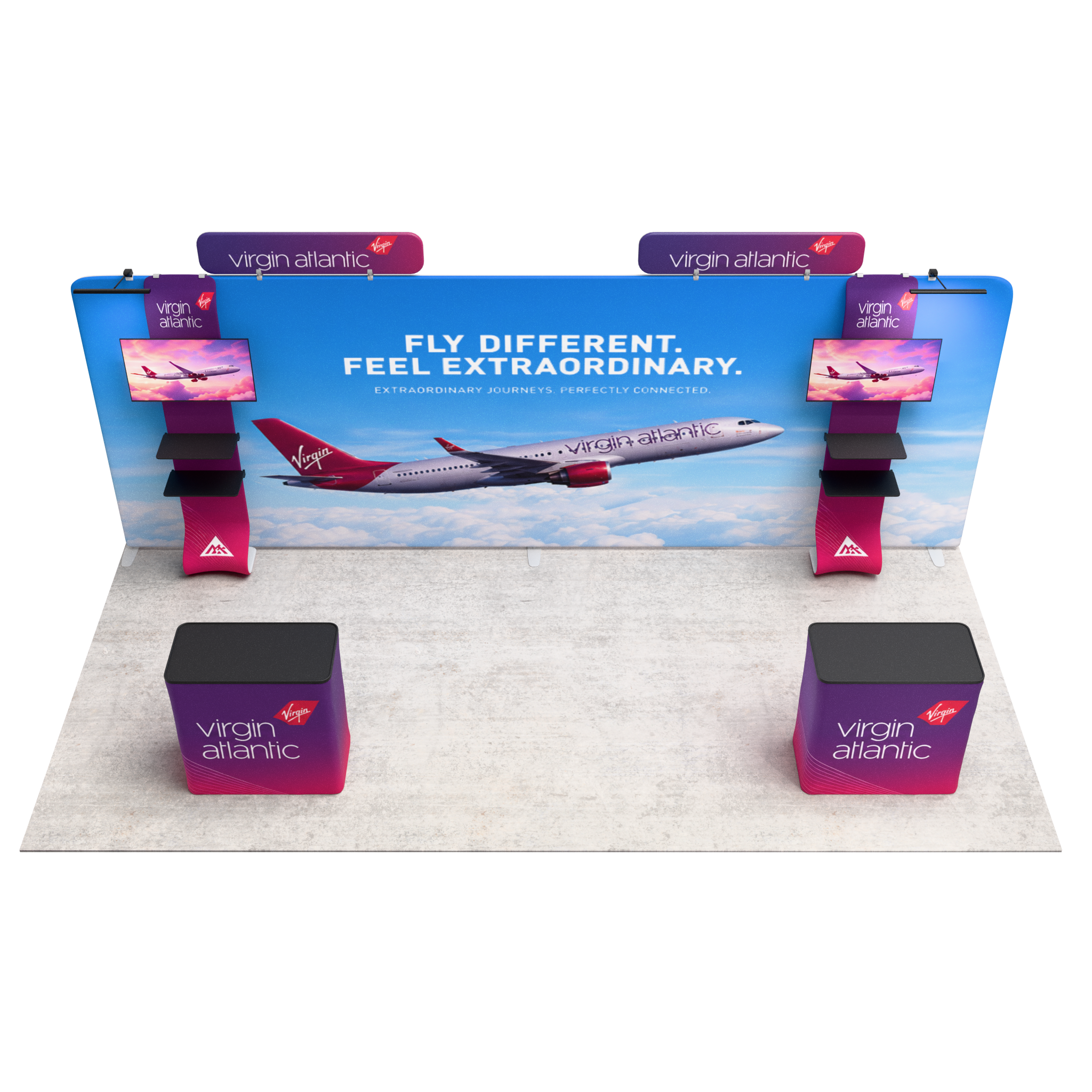 20ft QuickZip™ - Mega Max Single-Sided Trade Show Display