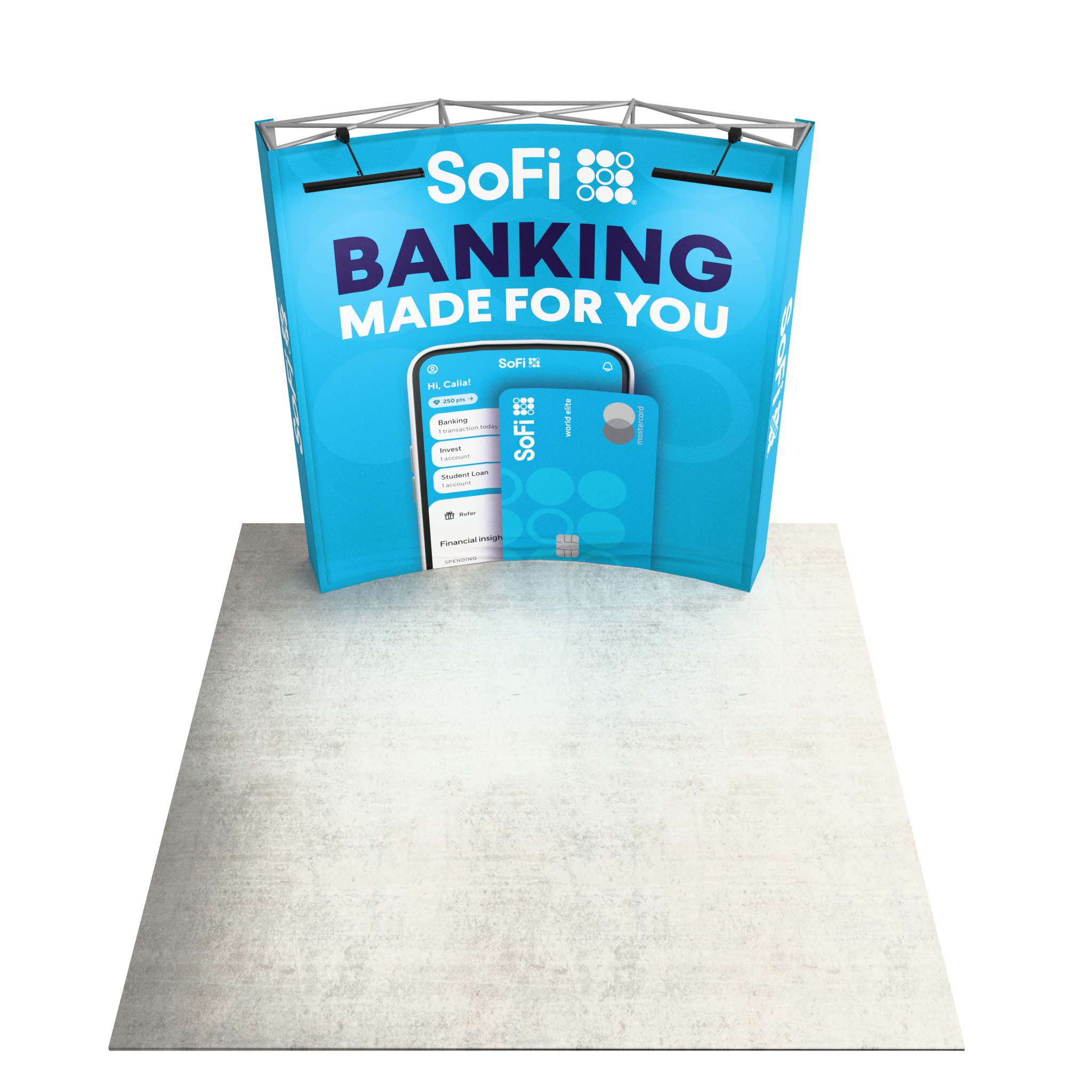 8ft Perfect-Pop™ - Curved Trade Show Display with 2 lights