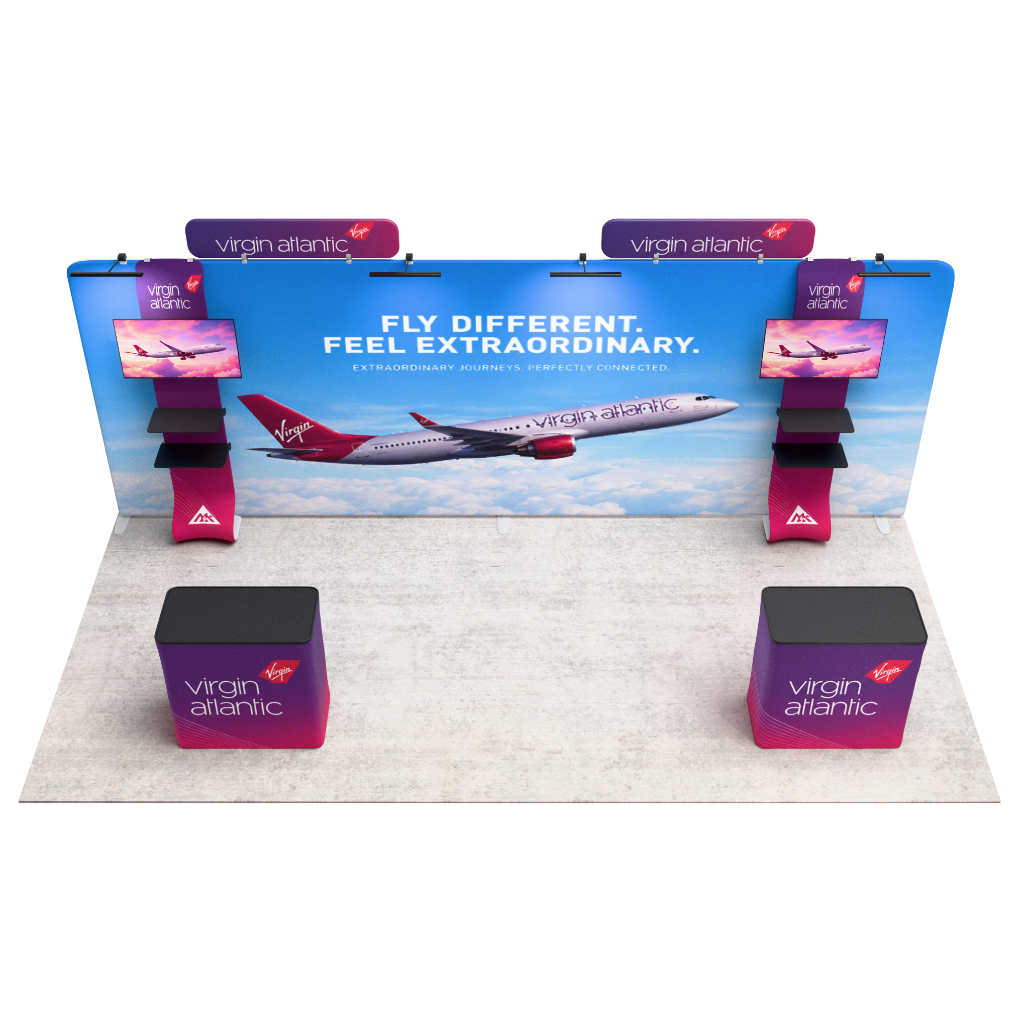20ft QuickZip™ - Mega Max Single-Sided Display with 4 Lights