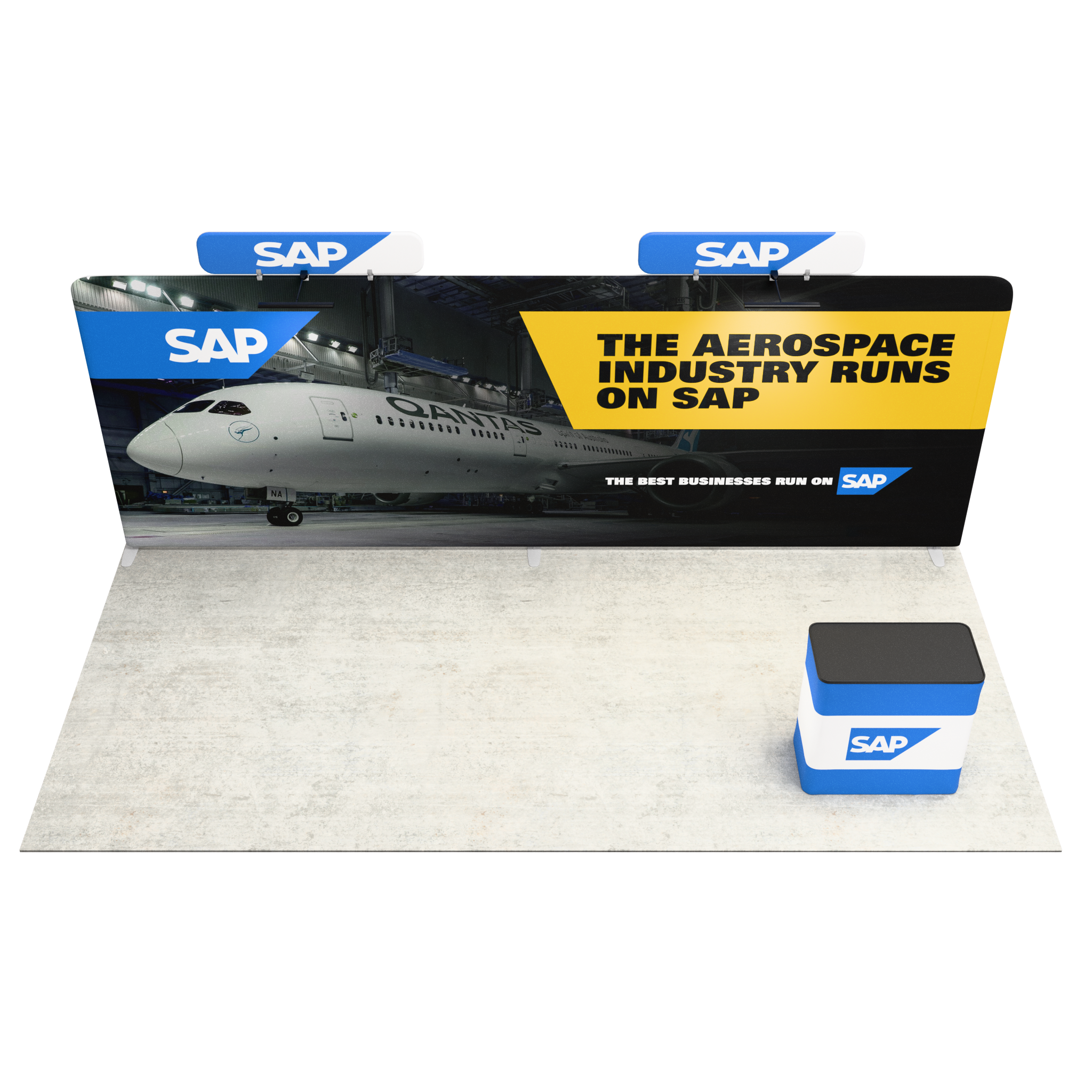 20ft QuickZip™ - Straight Single-Sided Display with 2 Headers