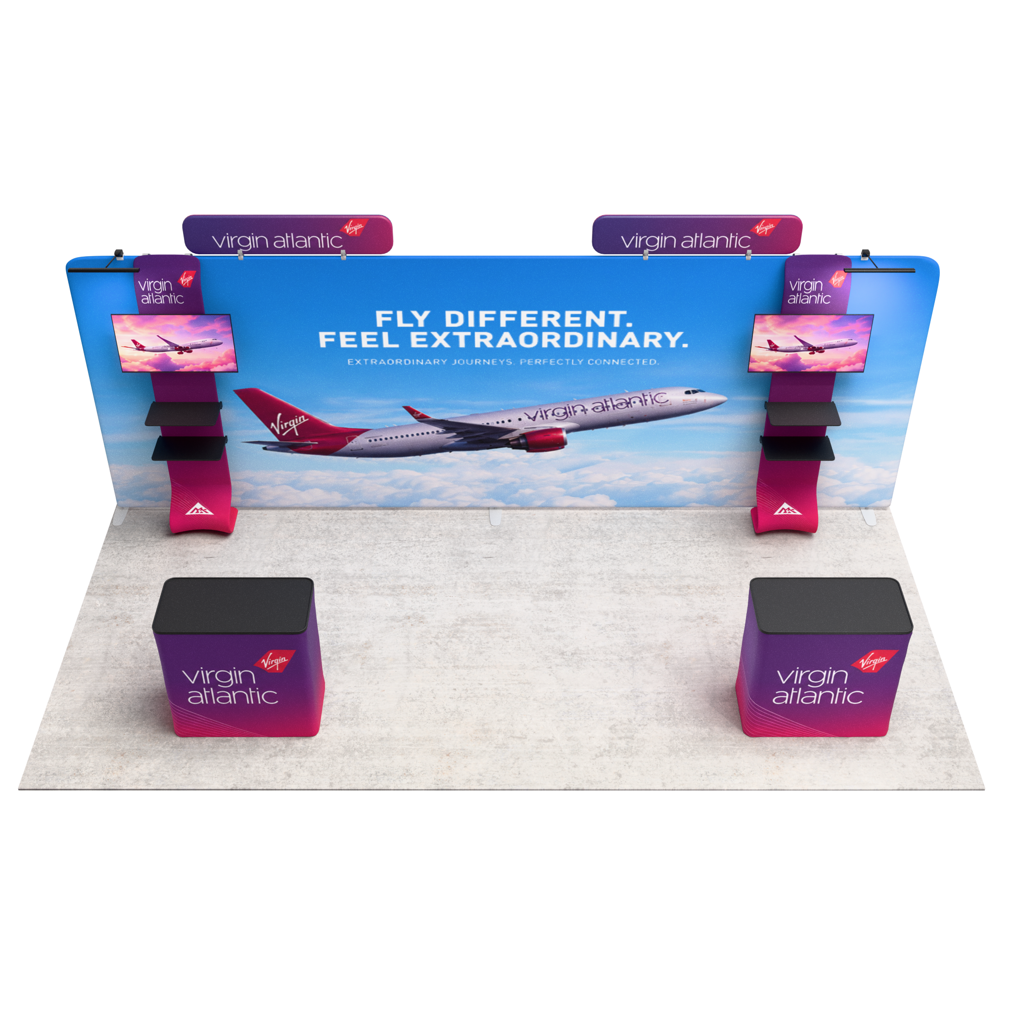 20ft QuickZip™ - Mega Max Double-Sided Trade Show Display