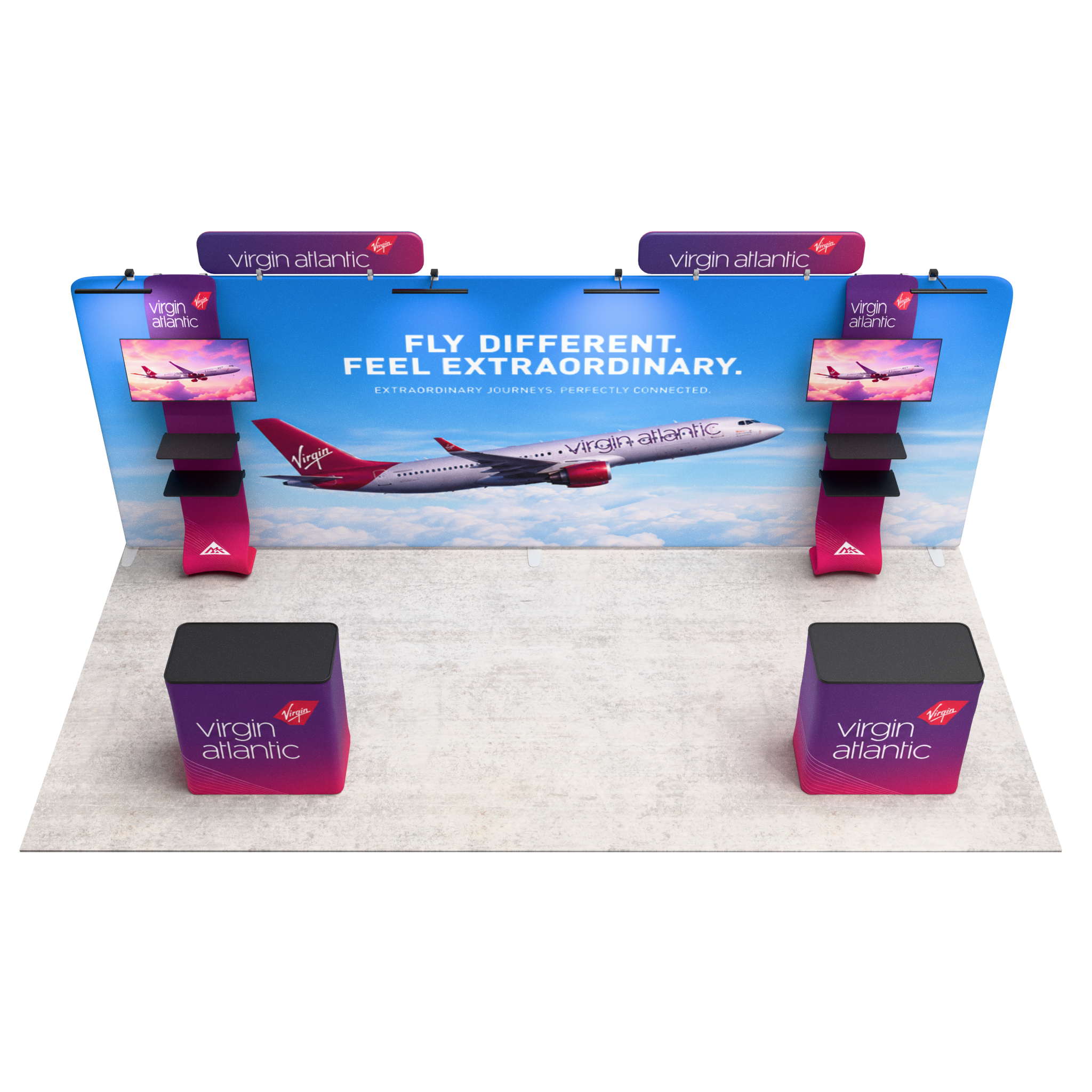 20ft QuickZip™ - Mega Max Double-Sided Display with 4 Lights