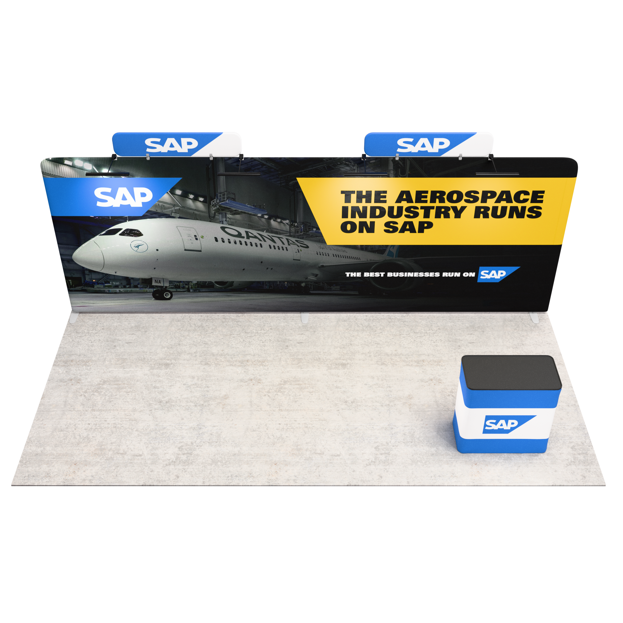 20ft QuickZip™ - Straight Single-Sided Display with 4 Lights and 2 Headers