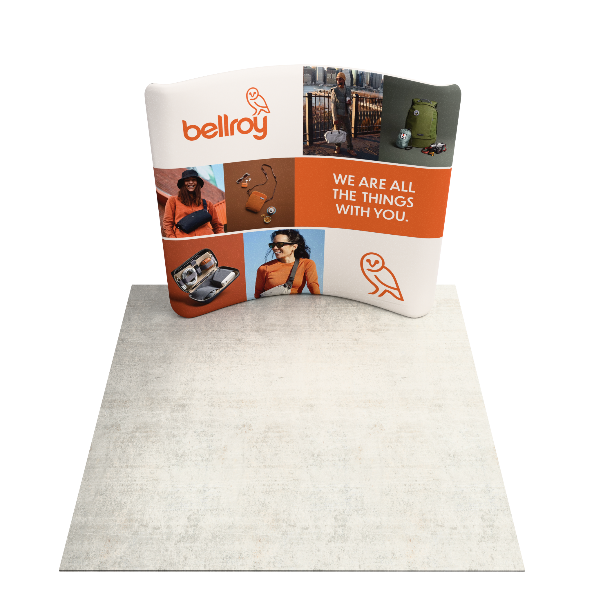 8ft QuickZip™ - Curved Double-Sided Trade Show Display
