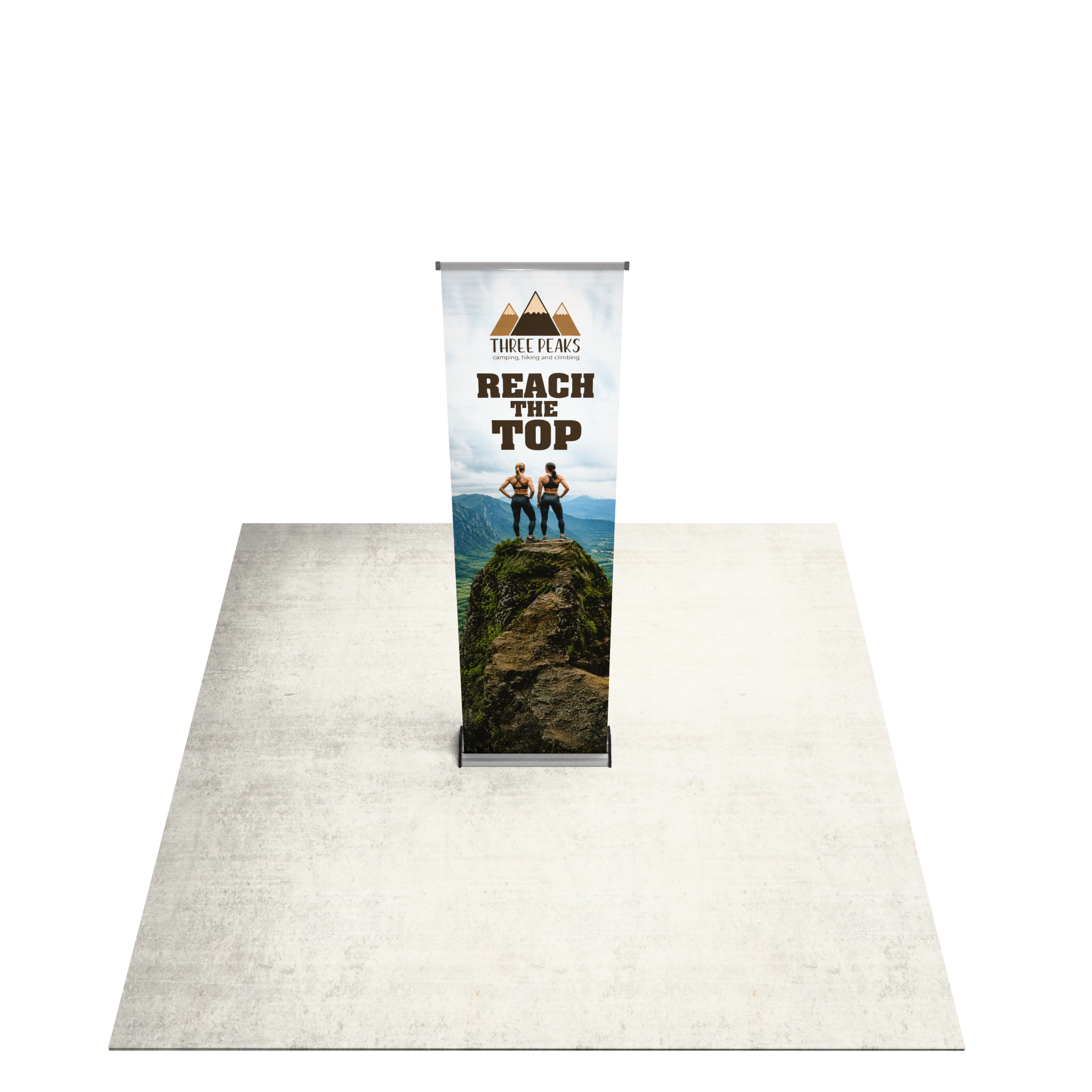 24" Fabric Silver Step Premium Retractable Banner Stand