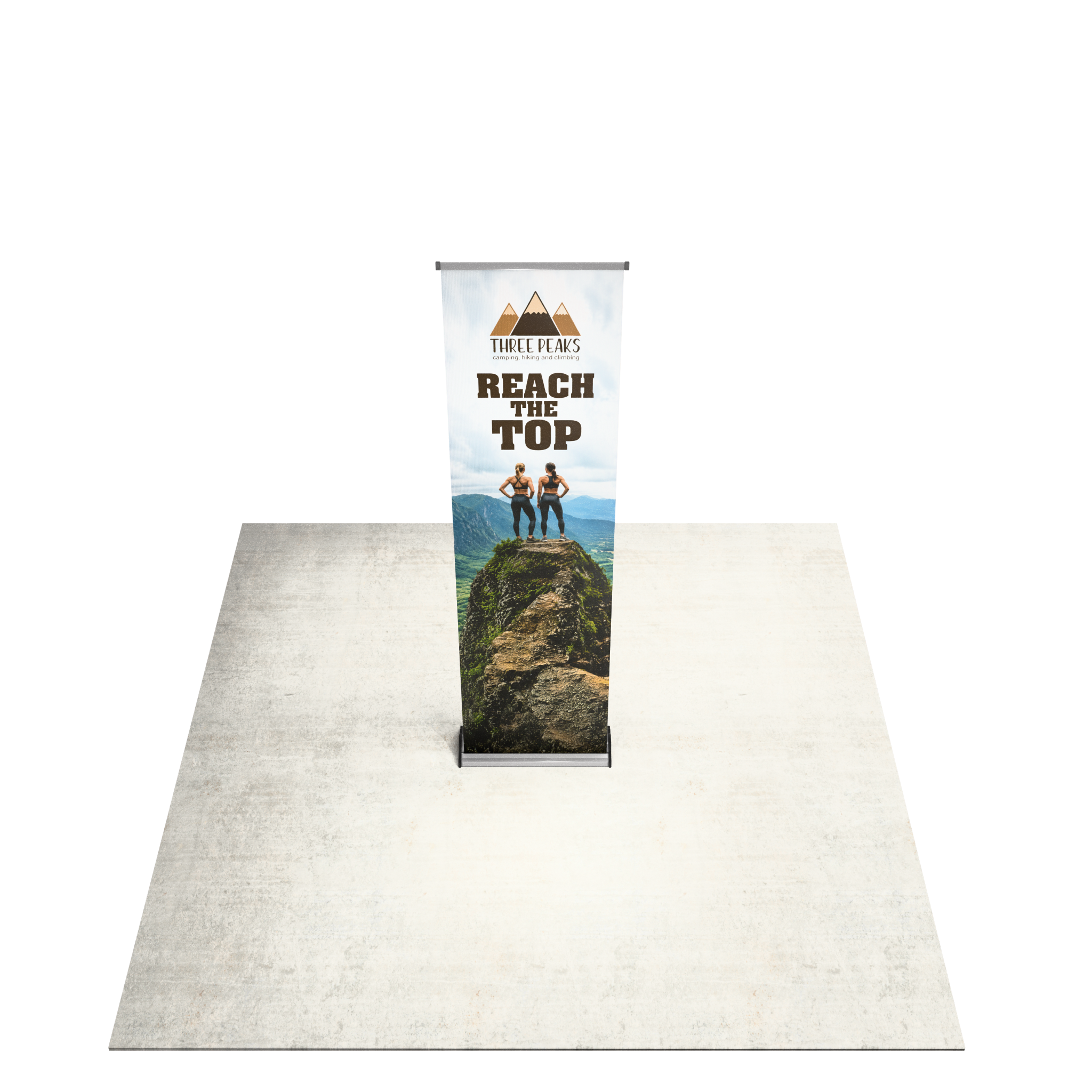 24" Vinyl Silver Step Premium Retractable Banner Stand