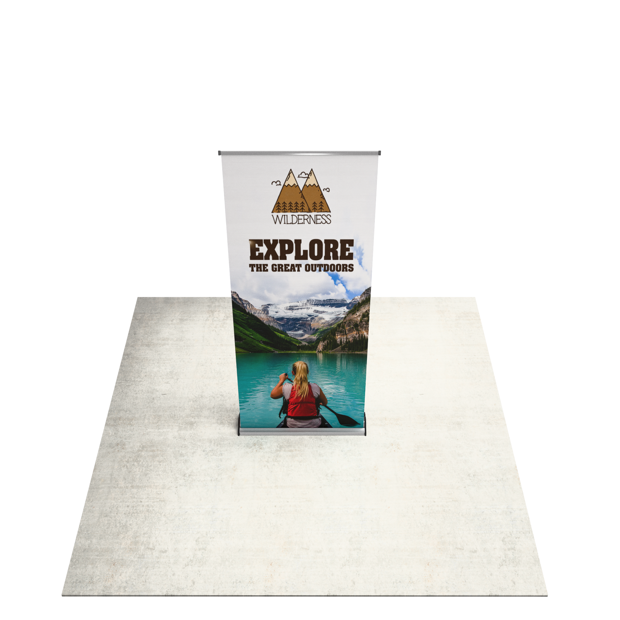 36" Fabric Silver Step Premium Retractable Banner Stand