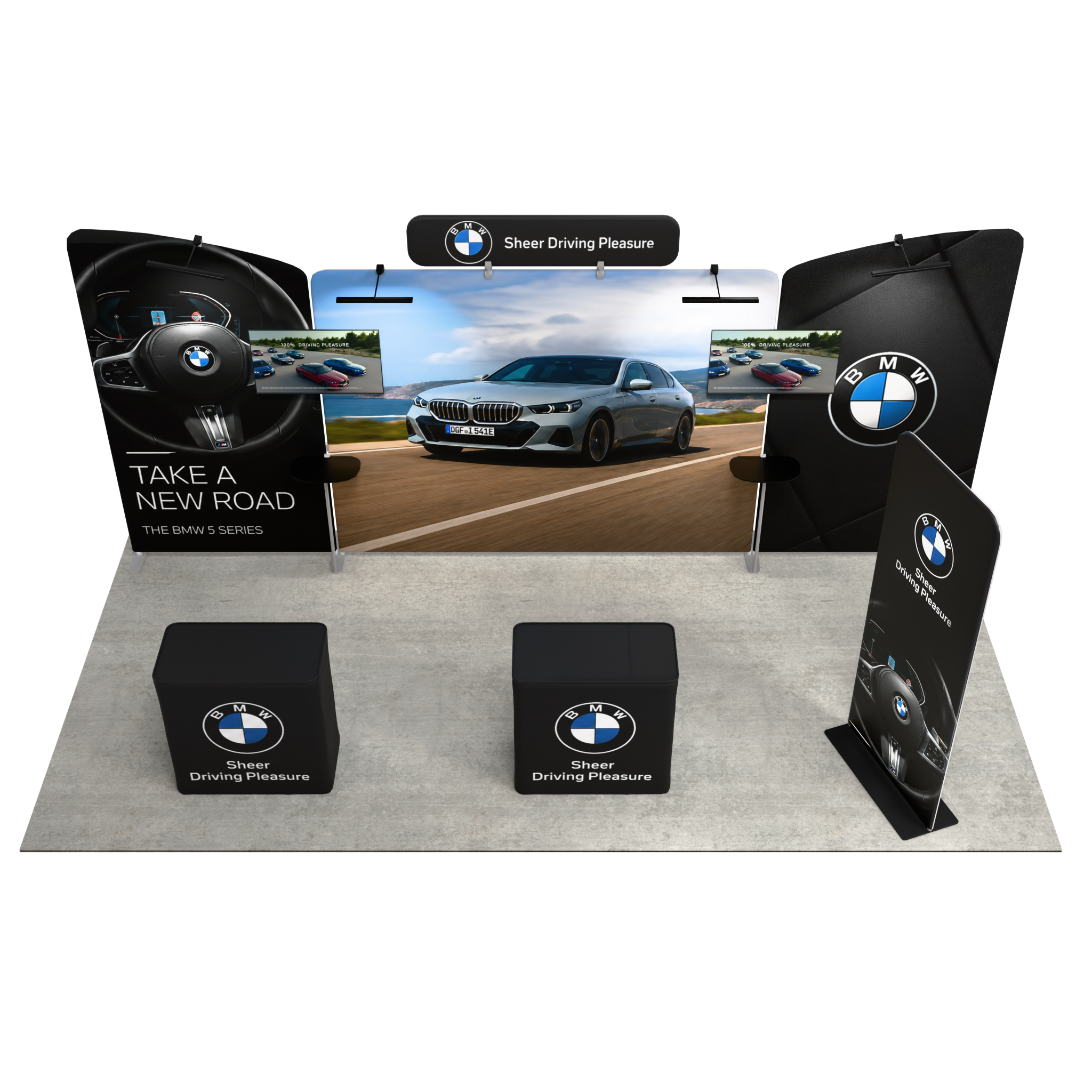 20ft QuickZip Executive, Lightbox Banner Stand