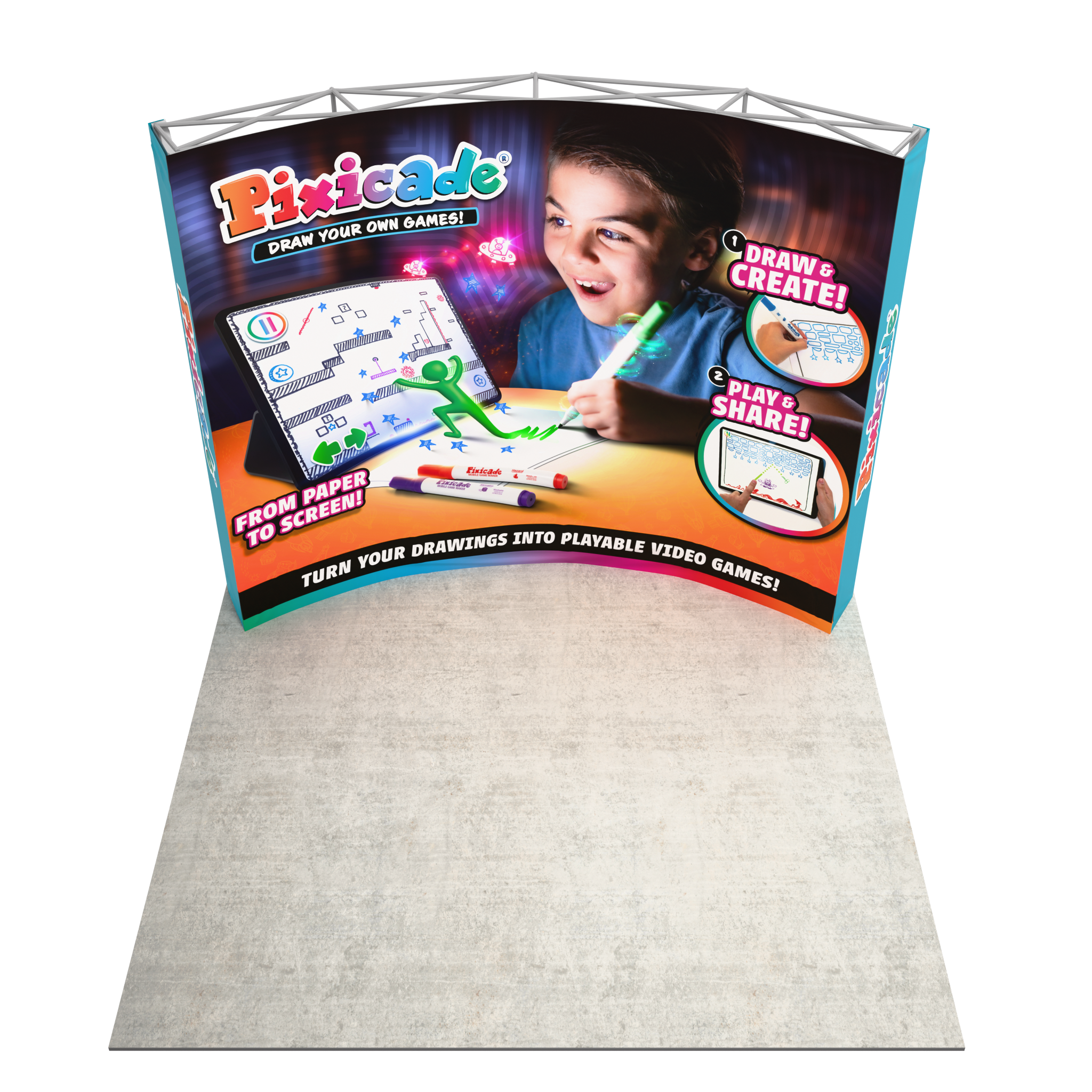 10ft Perfect-Pop™ - Curved Trade Show Display